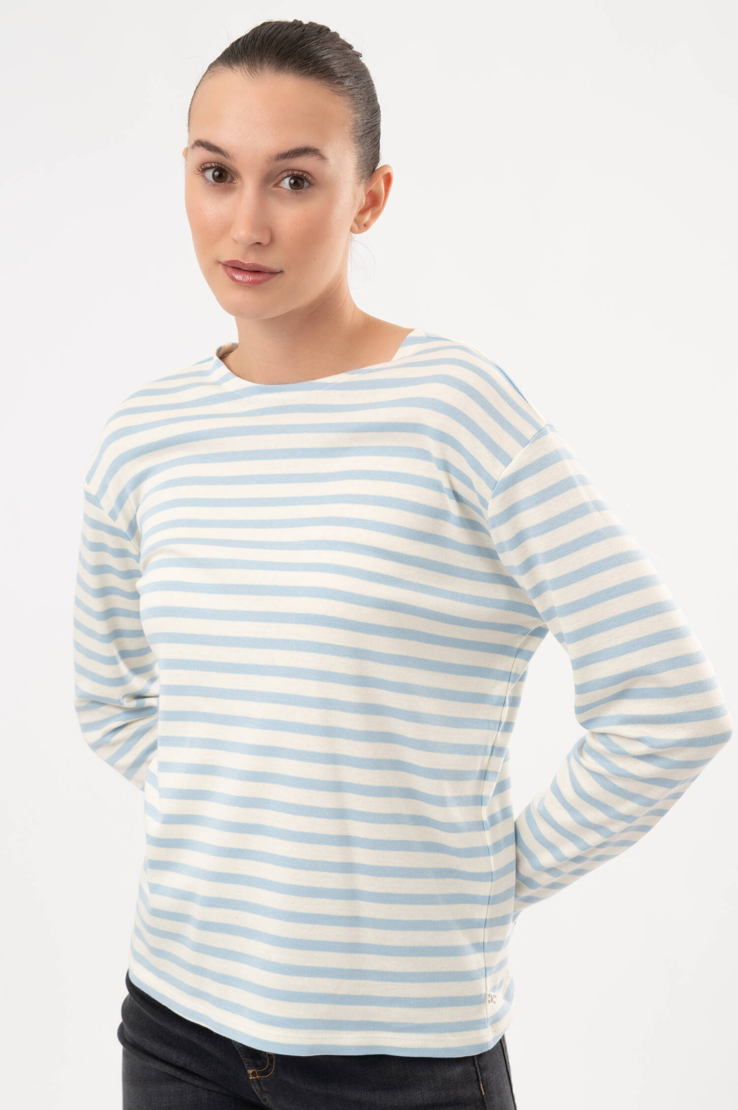 Langarm-Shirt in Blau/Weiß gestreift Langarm-Shirt in Blau/Weiß gestreift