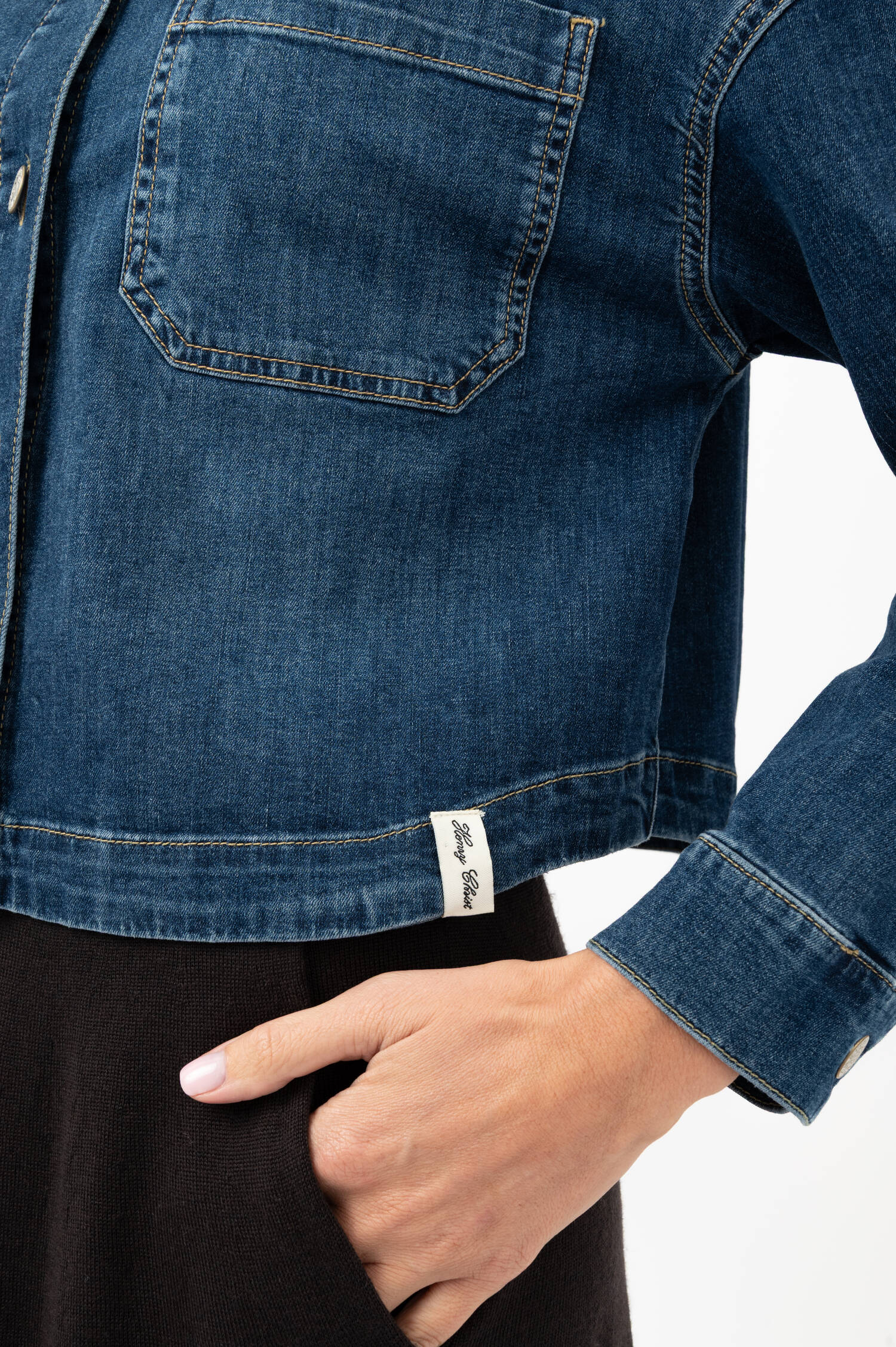 Cropped Denim-Jacke in Blau Cropped Denim-Jacke in Blau