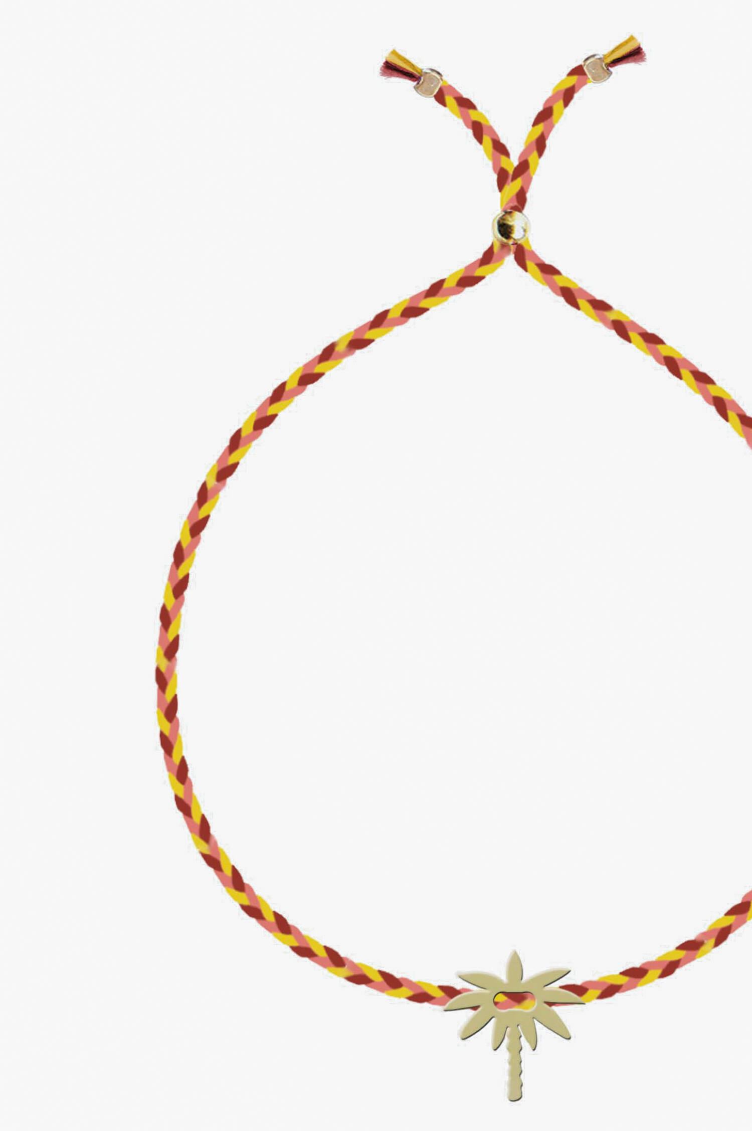 Armband mit goldener PALME in Rot/Gelb/Orange