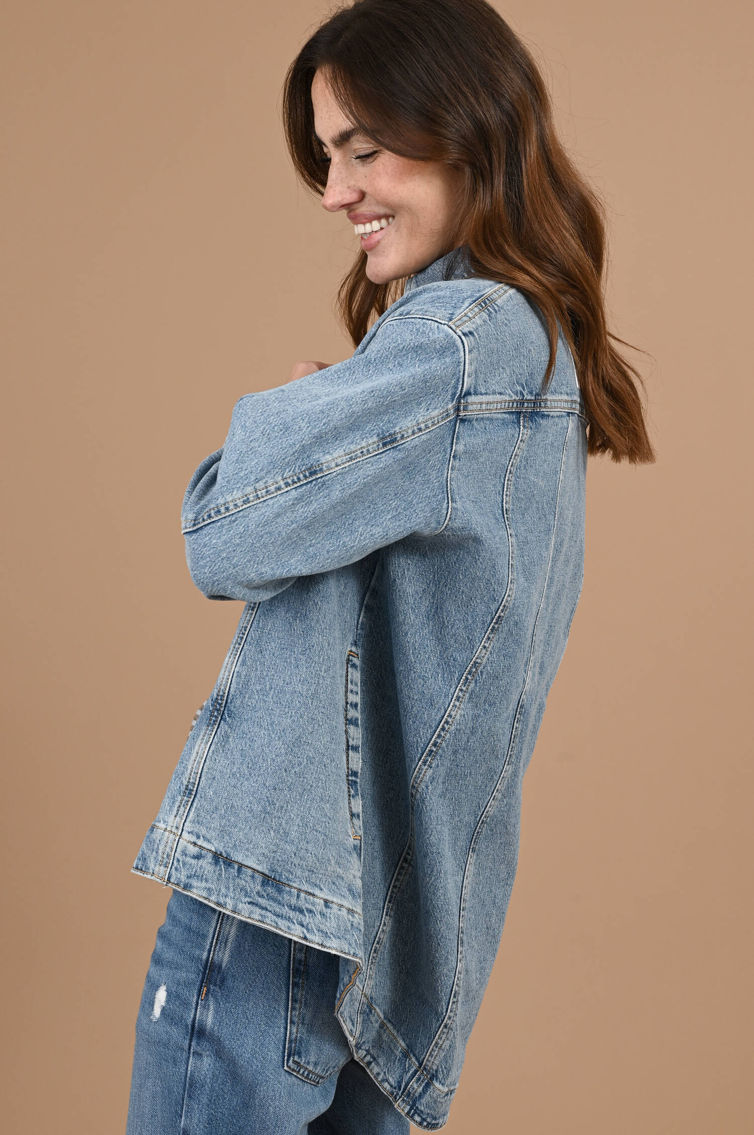 Denim Jacke THE SUIT UP in Sky Faded Blau