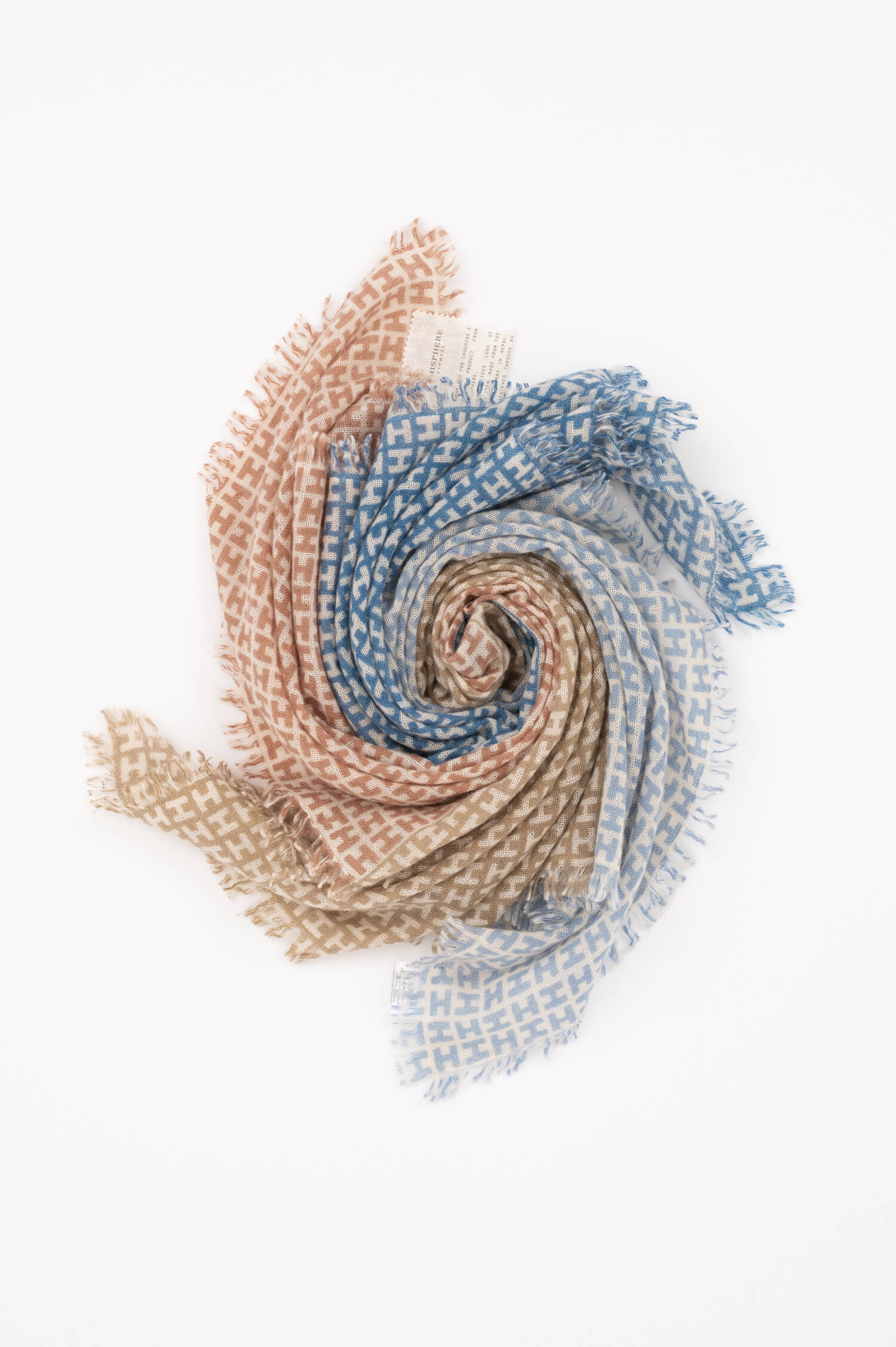 Cashmere-Schal mit H in Blau/Braun Cashmere-Schal mit H in Blau/Braun