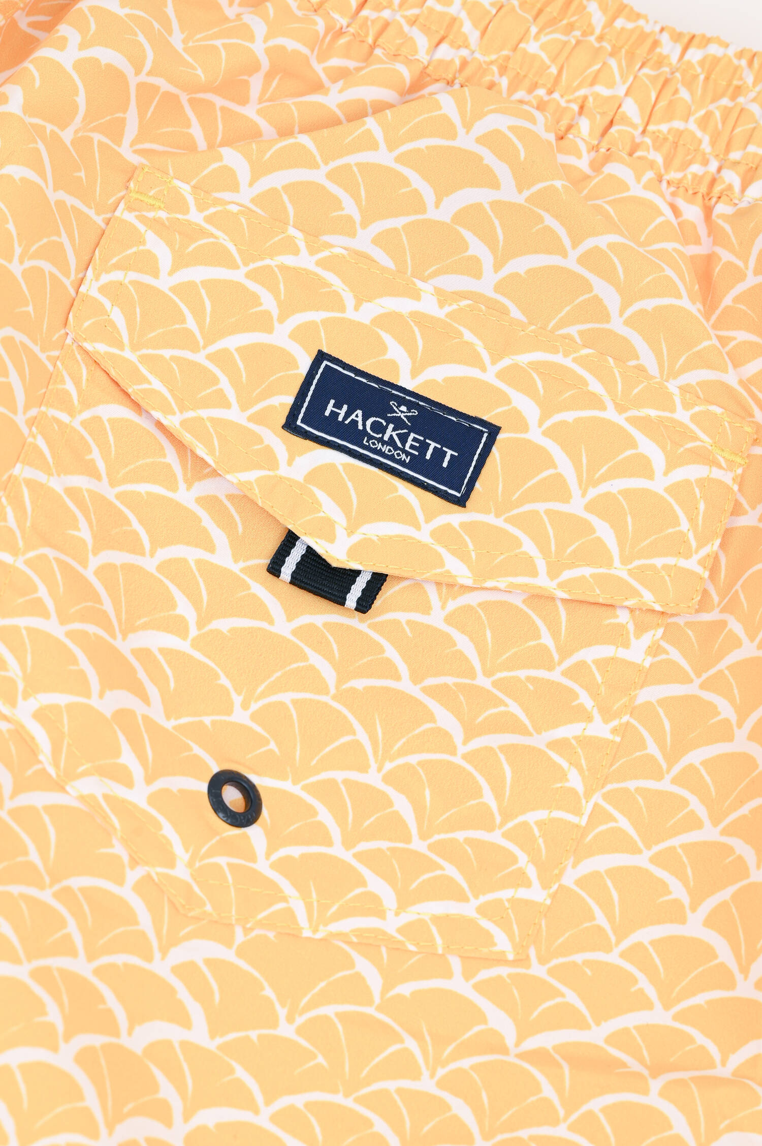 Badeshorts mit Print in Gelb/Weiß