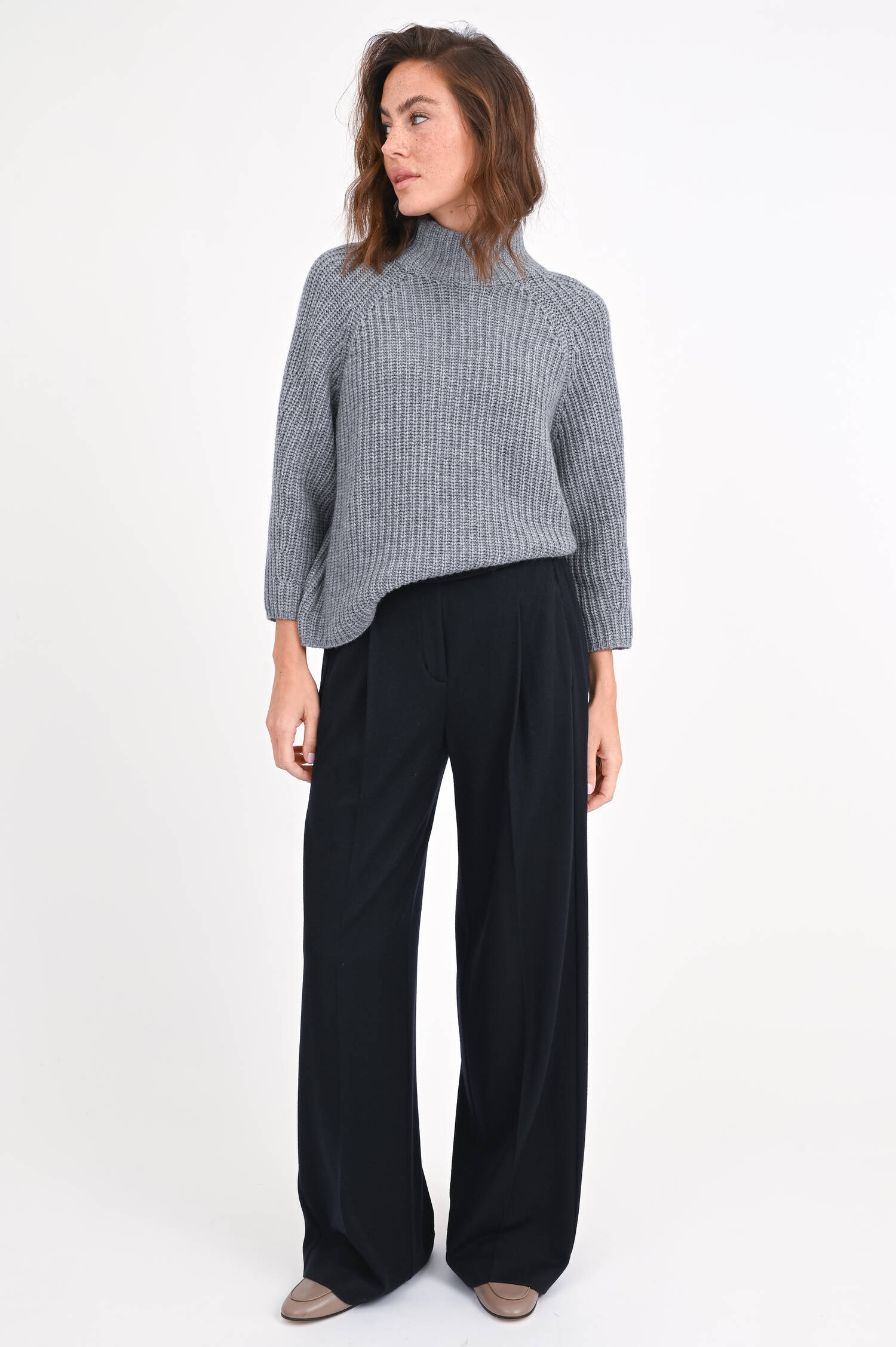 Hose aus reiner Wolle in Navy