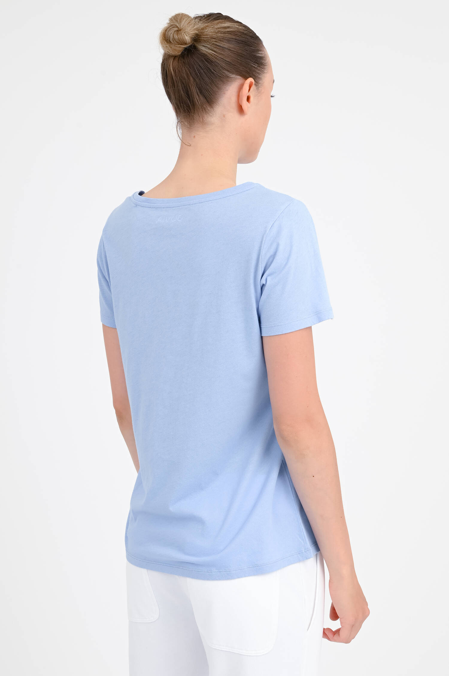 T-Shirt SARA mit Amour-Print in Fliederblau