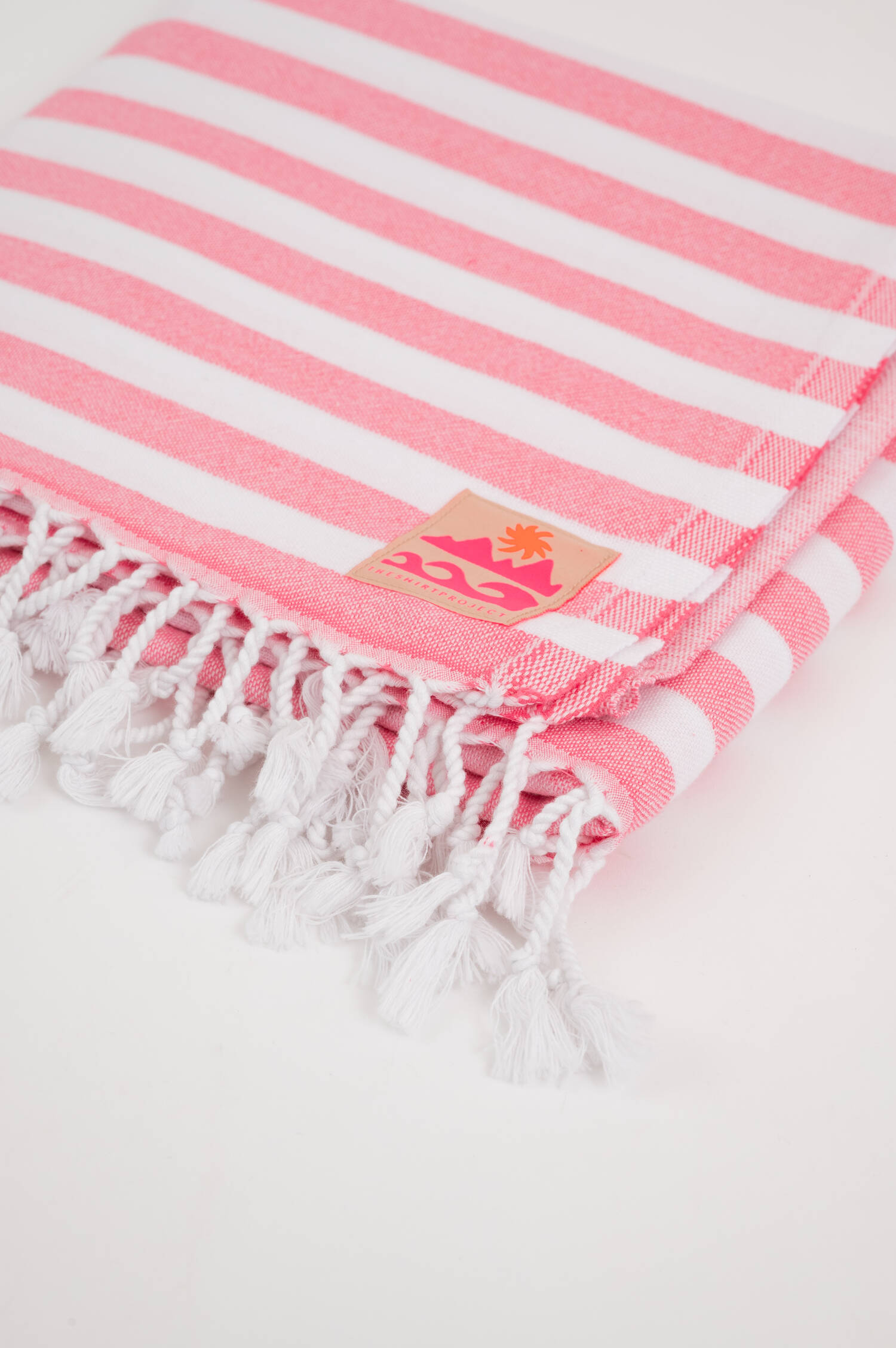 Strandtuch in Rosa/Weiß