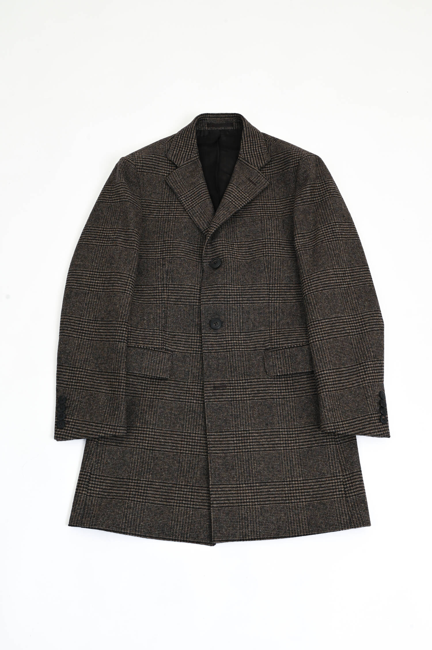 Woll-Mix Mantel in Braun kariert Woll-Mix Mantel in Braun kariert