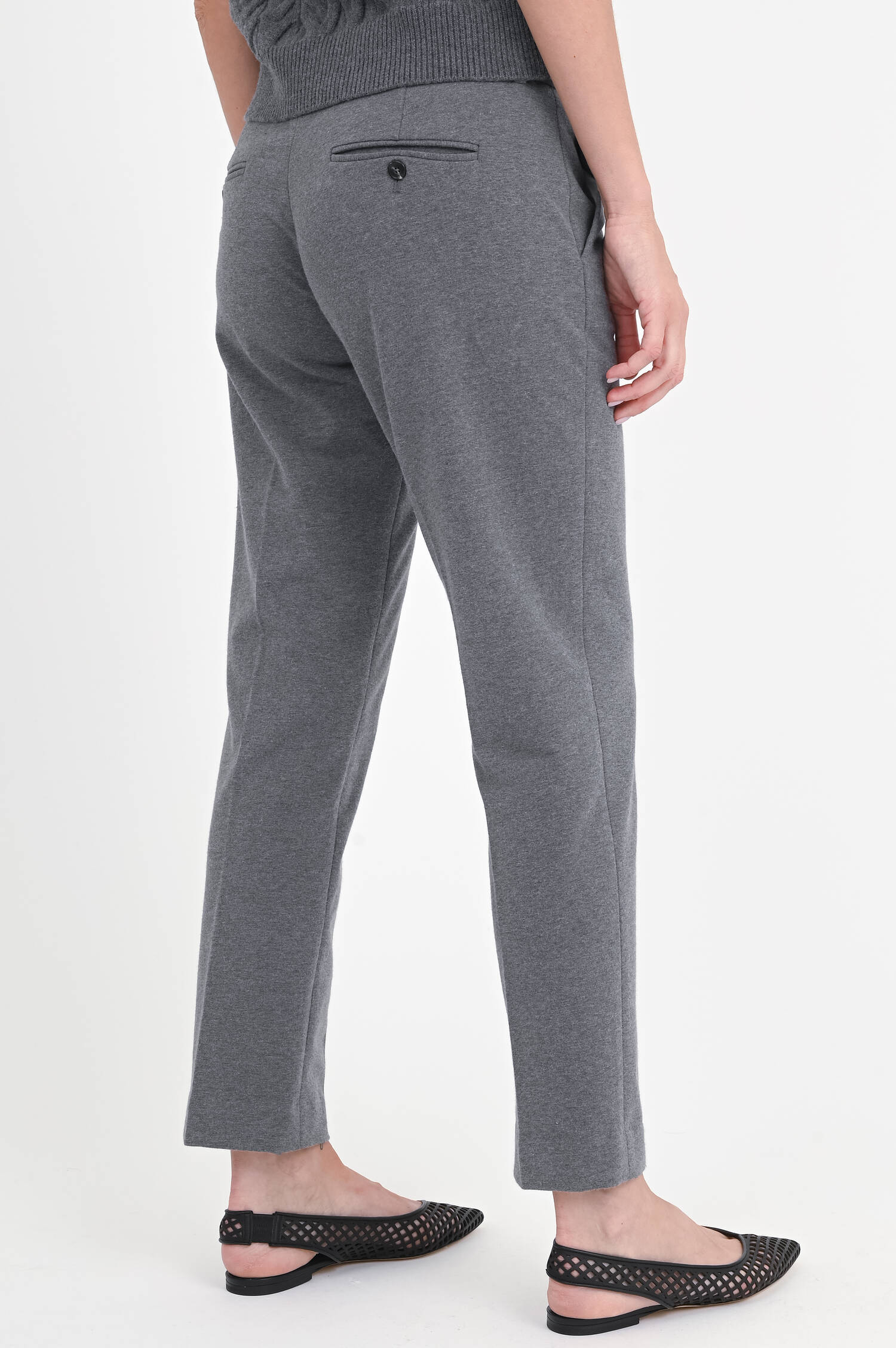 Schmale Hose aus Baumwoll-Mix in Light Gray