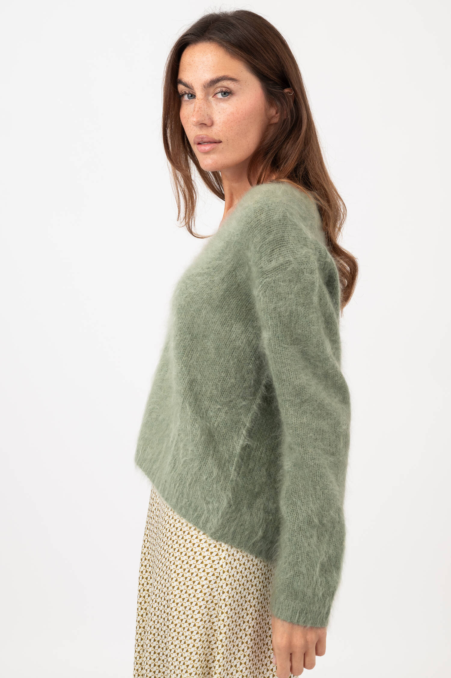 Cashmere-Strick-Cardigan in Grün Cashmere-Strick-Cardigan in Grün