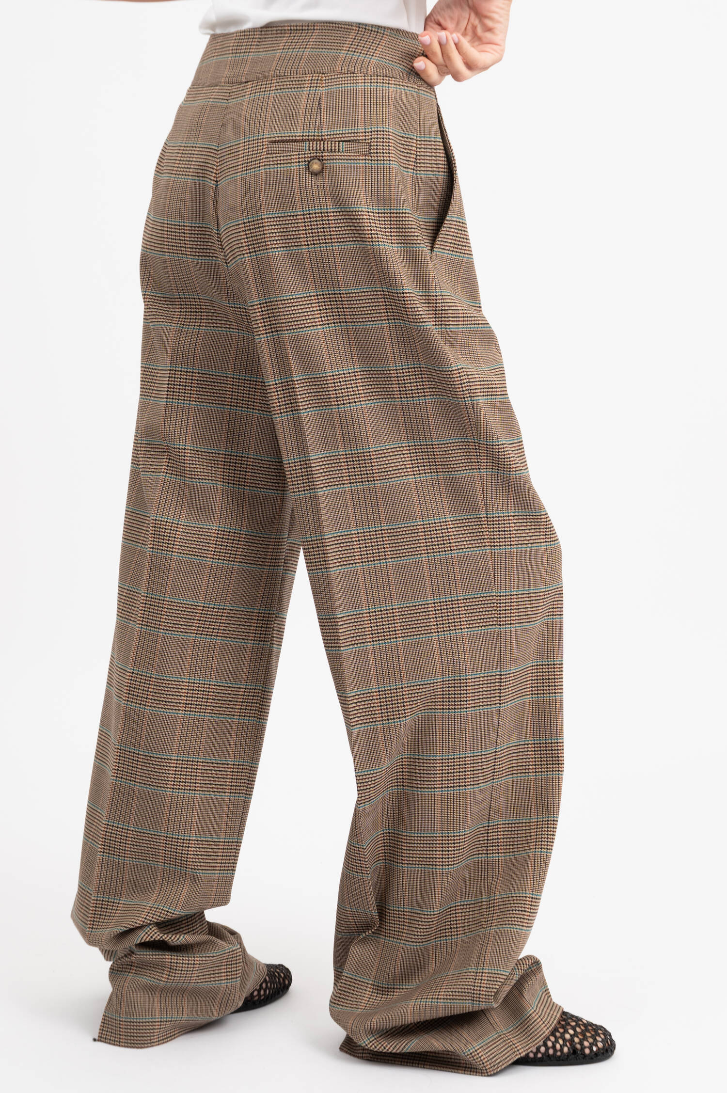 Wide-Leg Bundfalten Wollhose in Beige Wide-Leg Bundfalten Wollhose in Beige