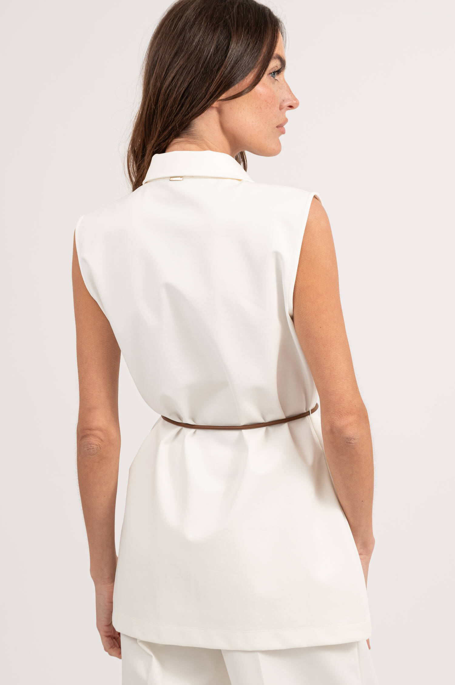 Weste aus Baumwoll-Mix in Weiß