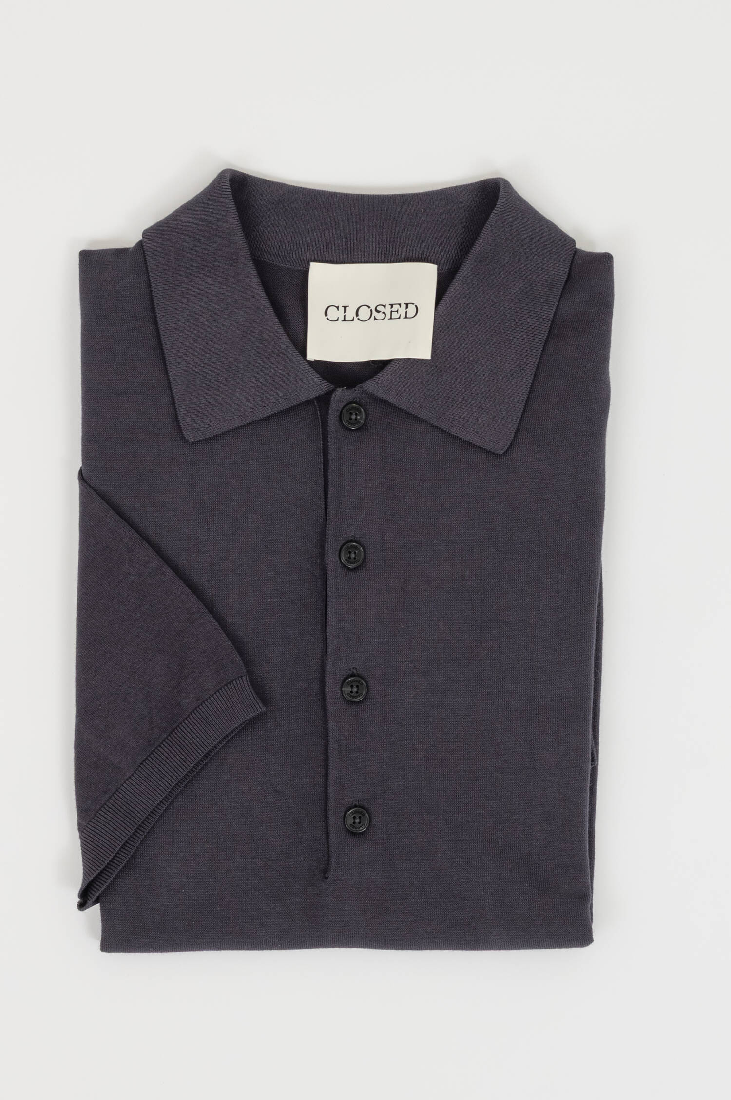 Feinstrick Polo in Anthrazit