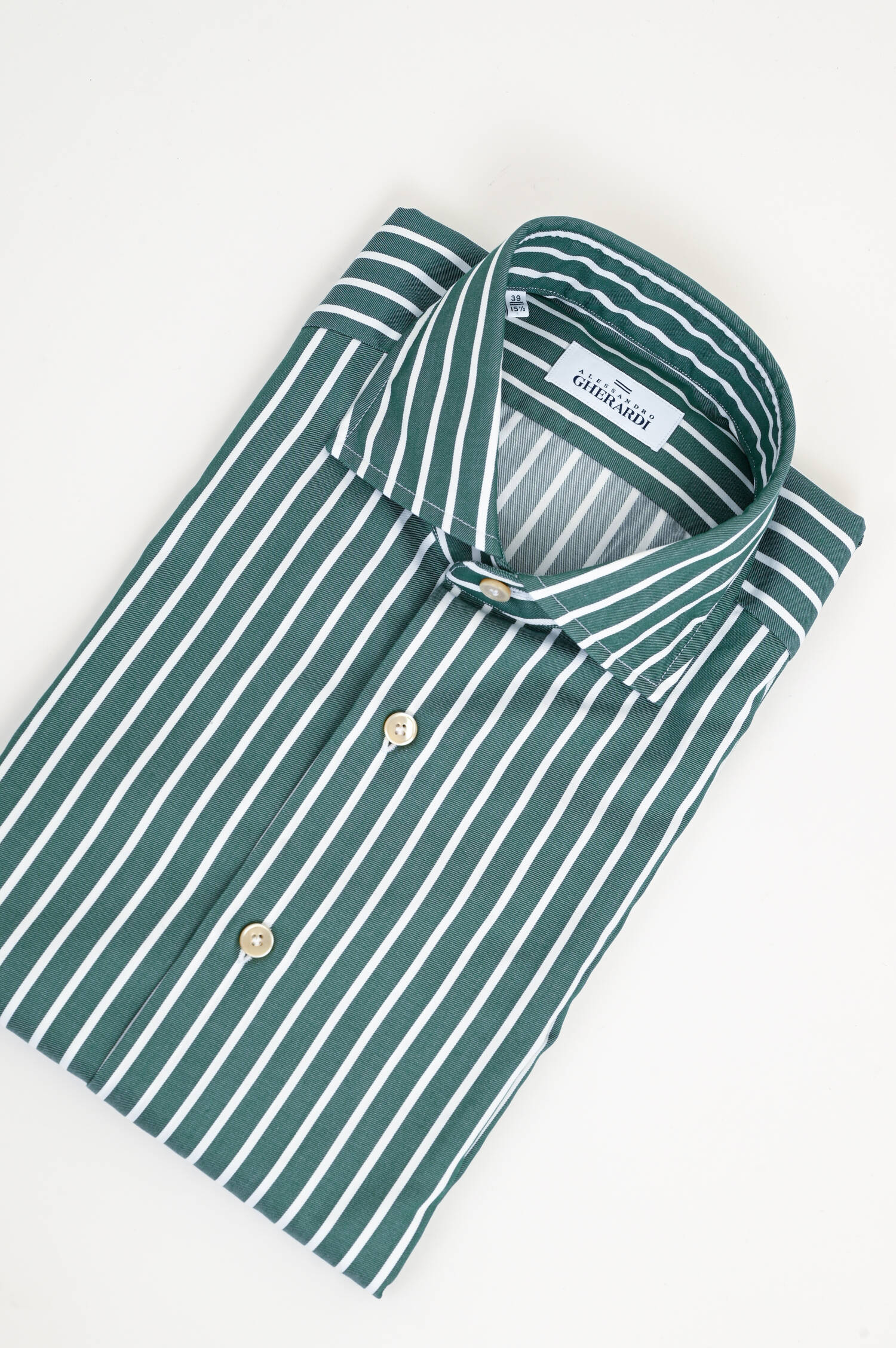 Hemd mit Streifen in Grün/Weiß
