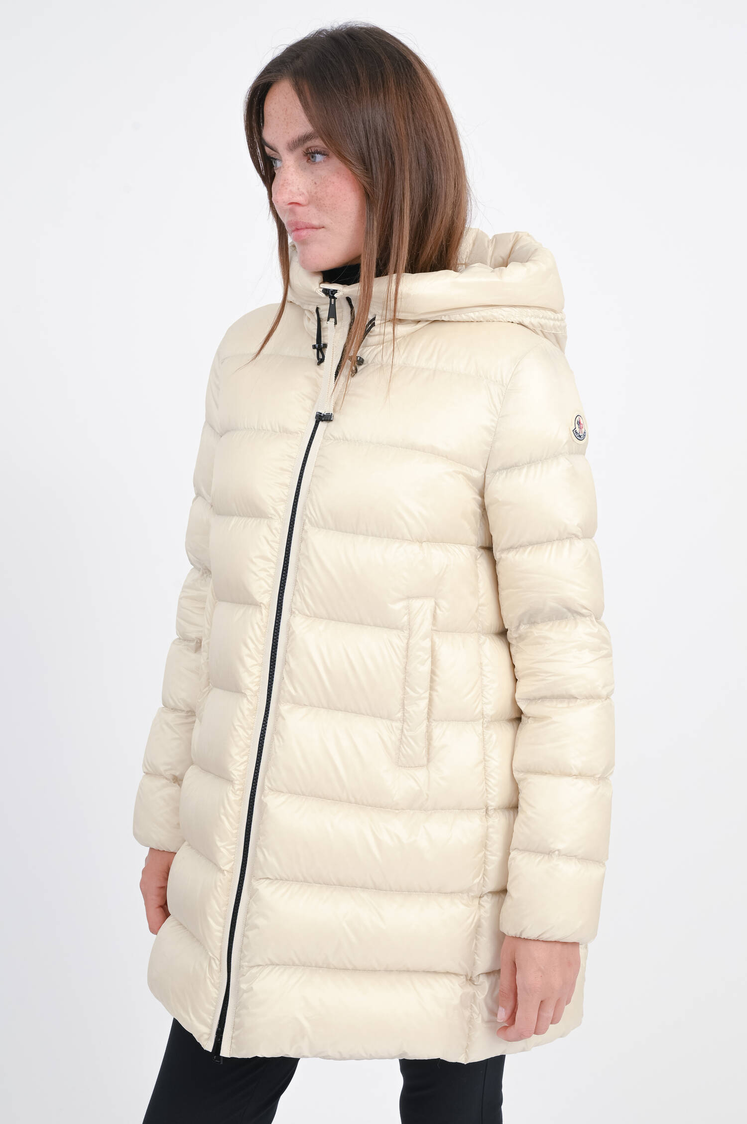 Kurzmantel SUYENNE mit Kapuze in Hellbeige