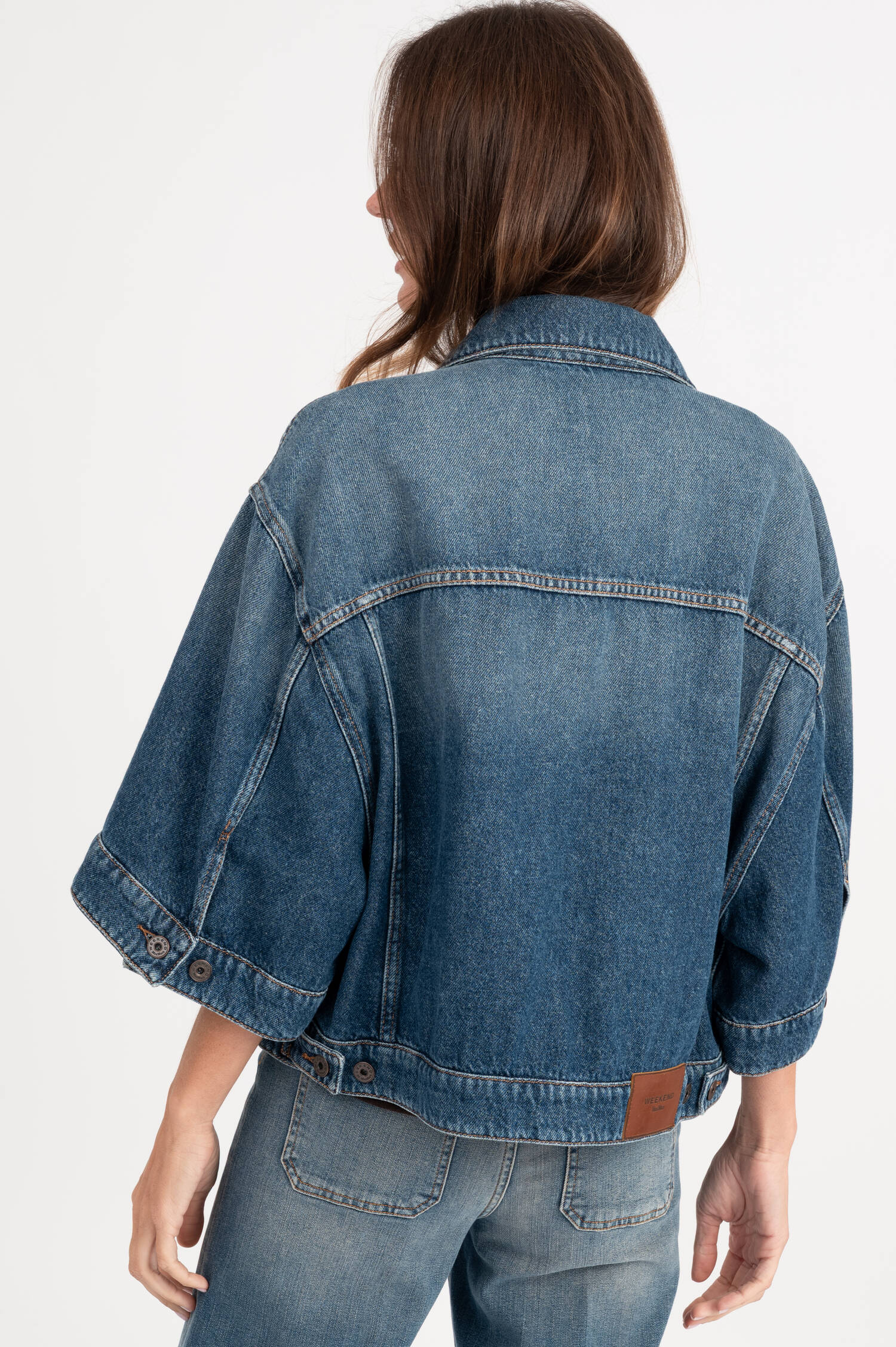Cropped Denimjacke LIUTI in Mittelblau Cropped Denimjacke LIUTI in Mittelblau