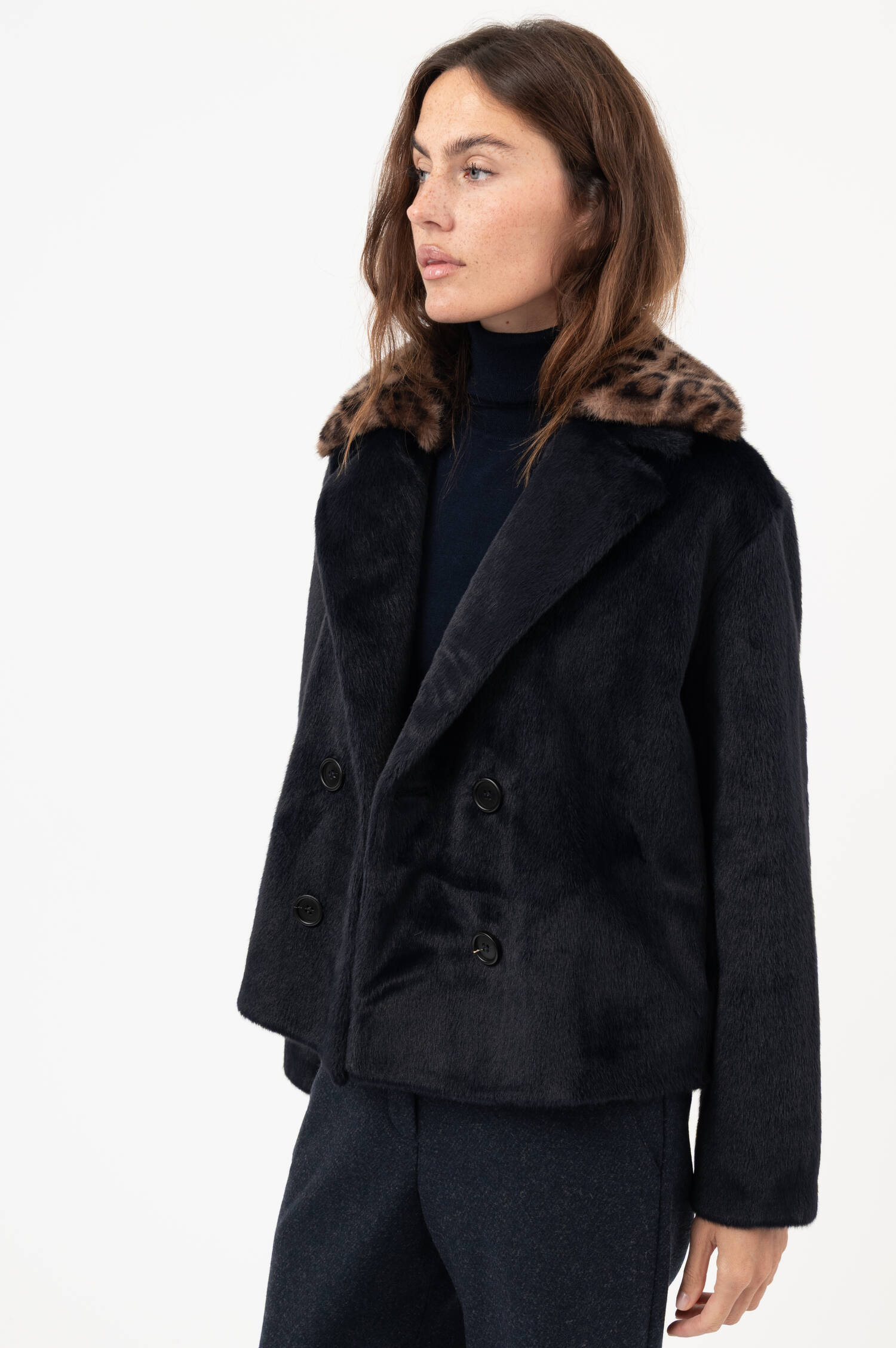 Faux-Fur-Jacke MIMI in Navy Faux-Fur-Jacke MIMI in Navy