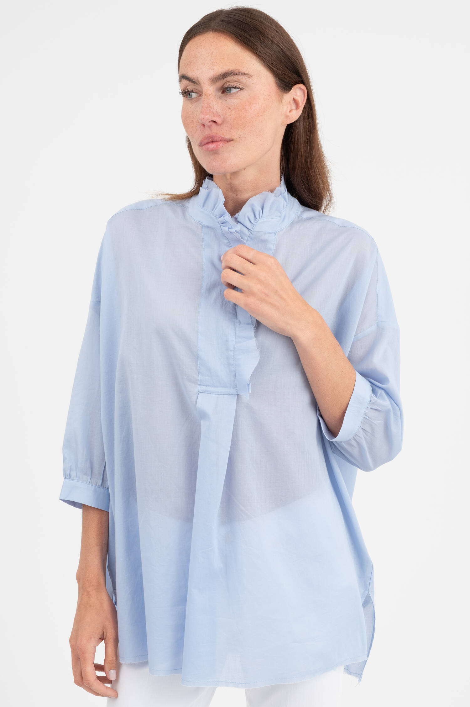 Oversize Bluse in Hellblau