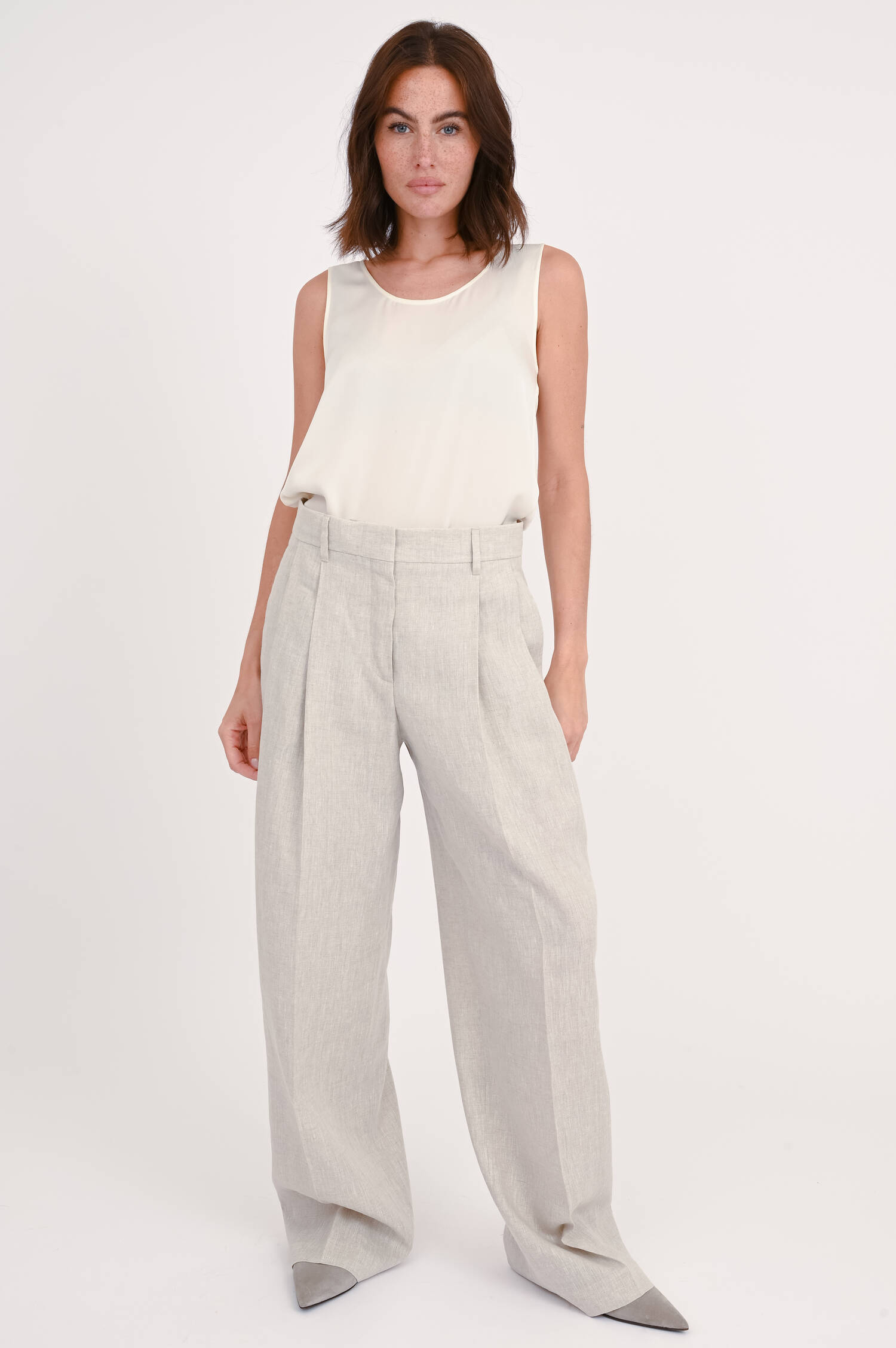 Hose aus reinem Leinen in Natur