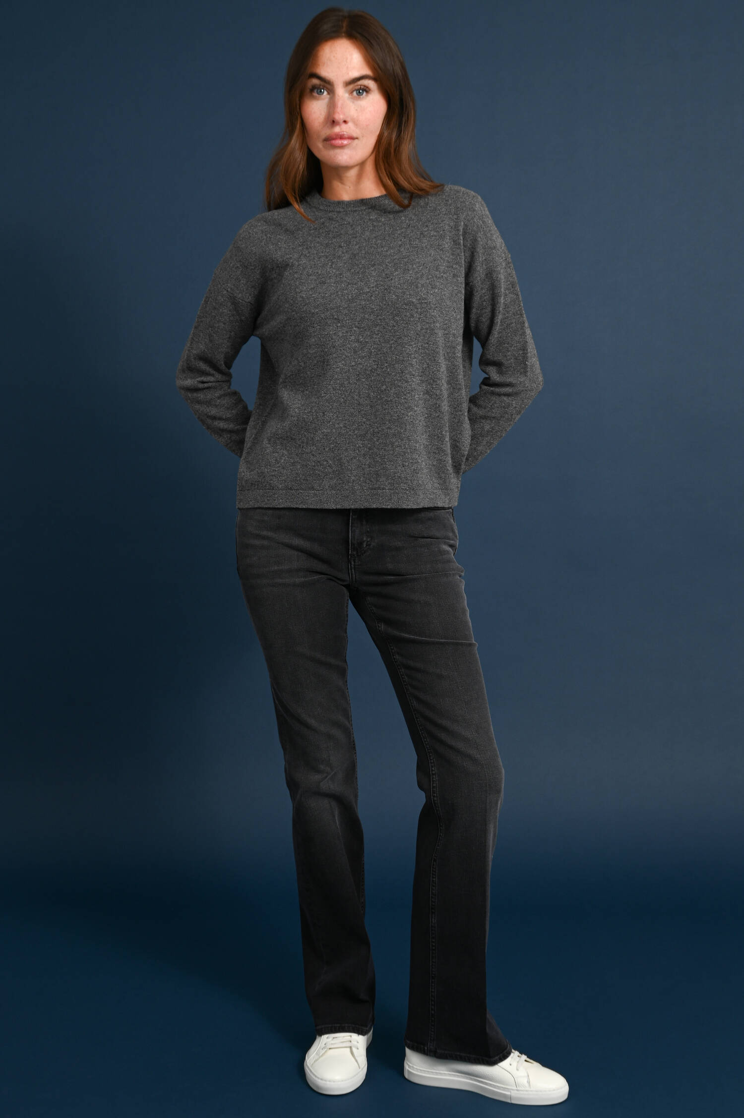 Woll-Cashmere Pullover NEBBIE in Dunkelgrau