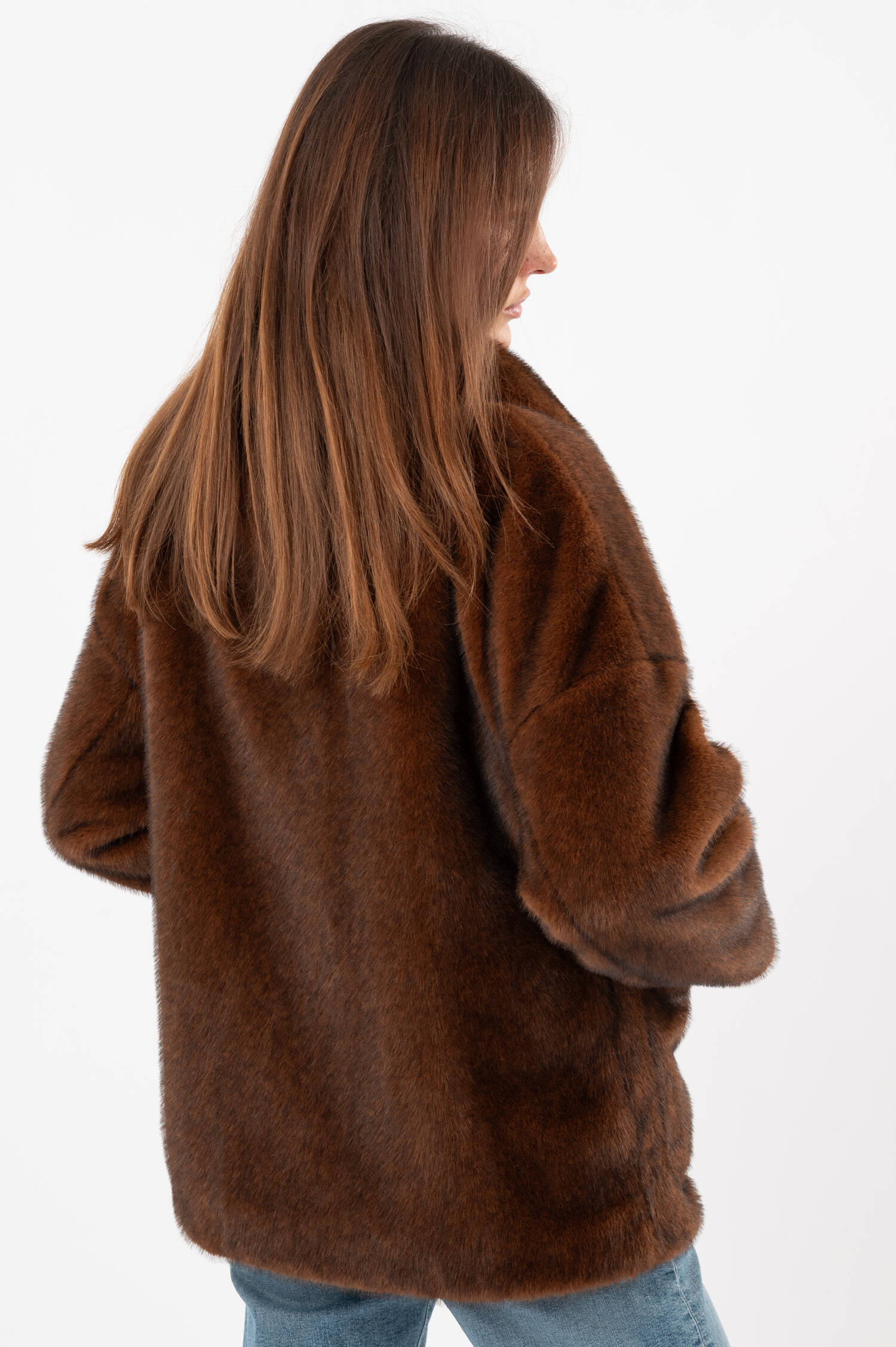 Faux-Fur-Jacke MINK in Dunkelbraun Faux-Fur-Jacke MINK in Dunkelbraun