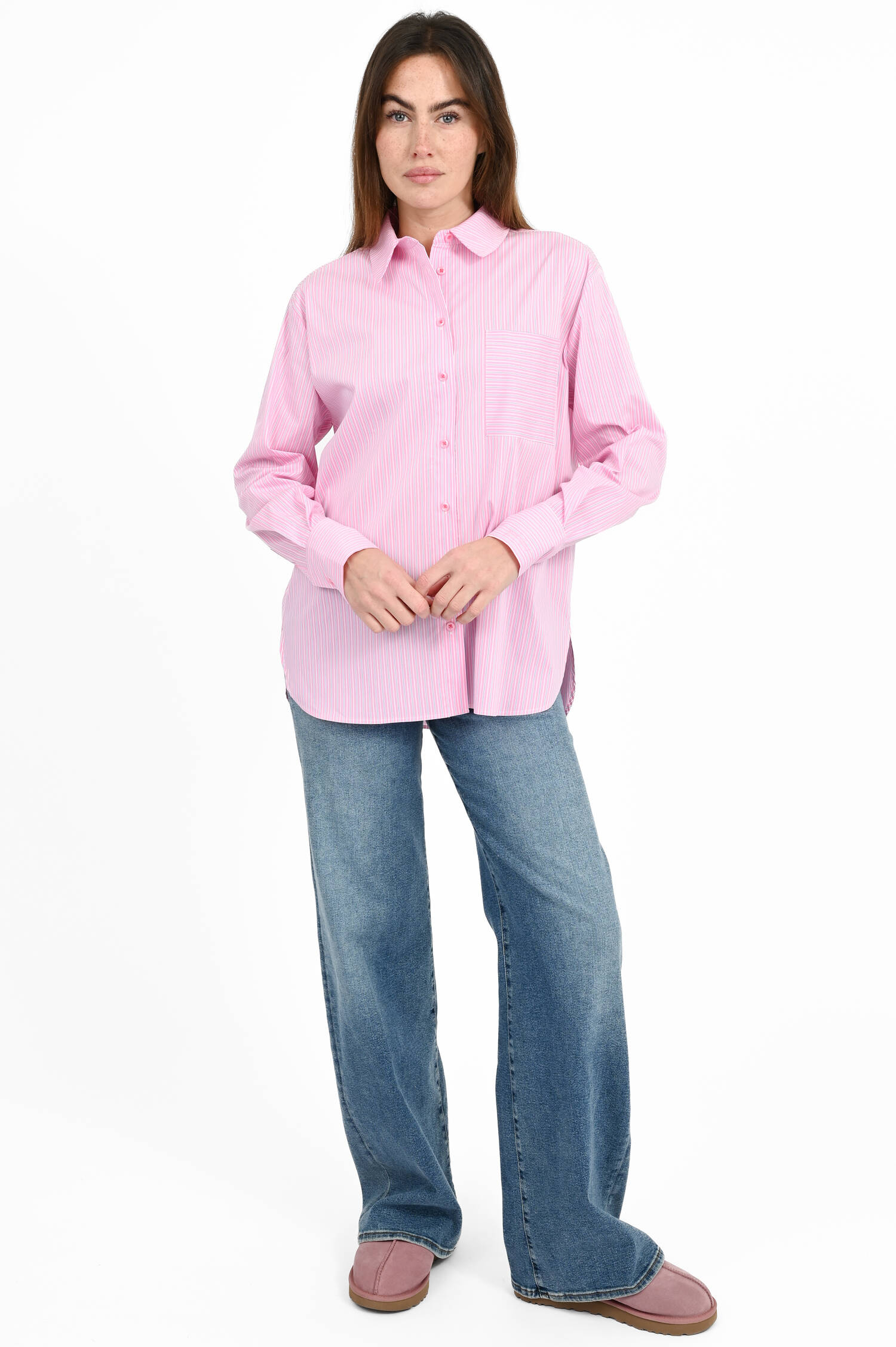 Gestreifte Bluse in Blossompink Gestreifte Bluse in Blossompink