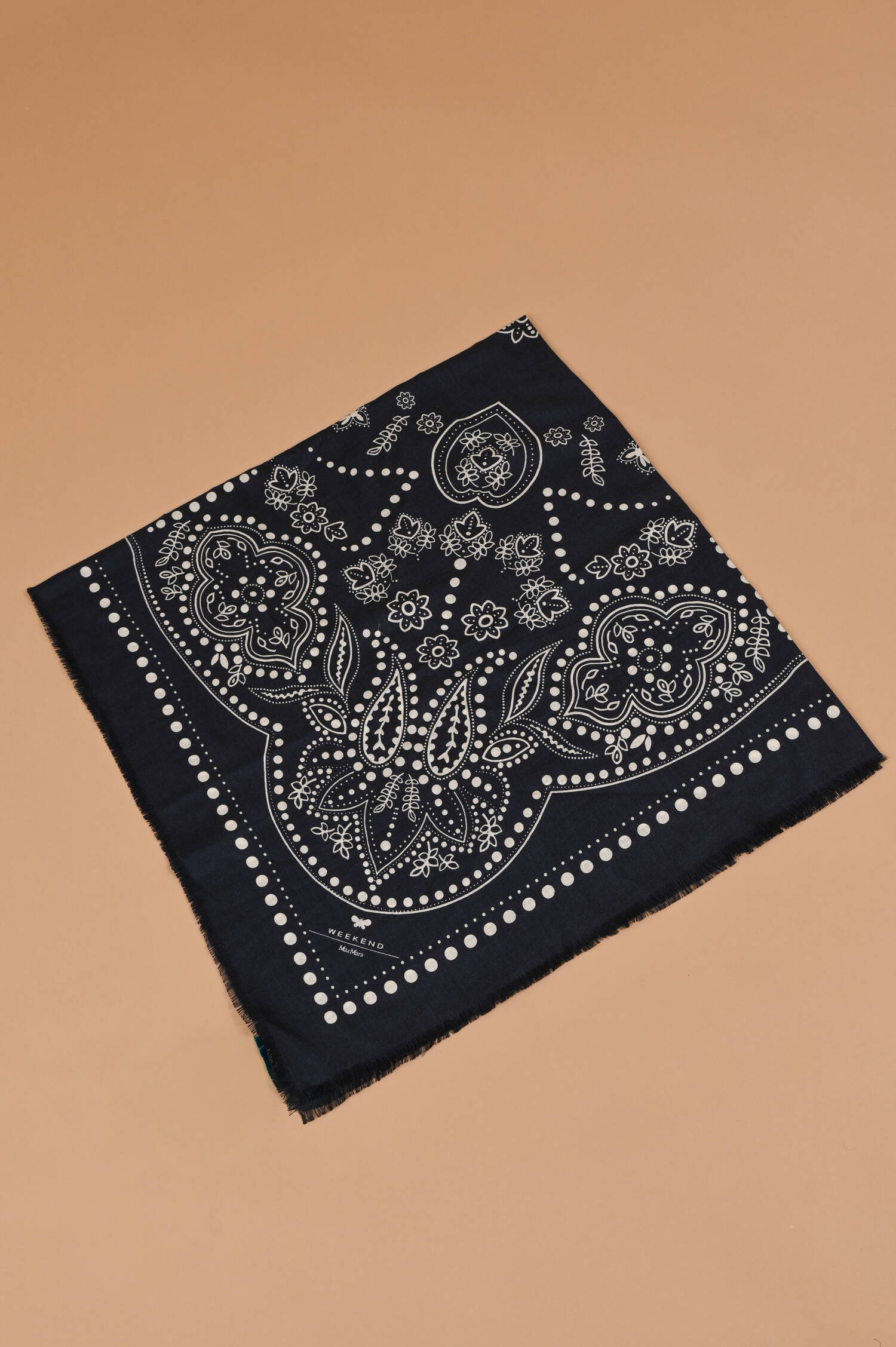 Stola-Tuch EDUCATA in Nachtblau gemustert