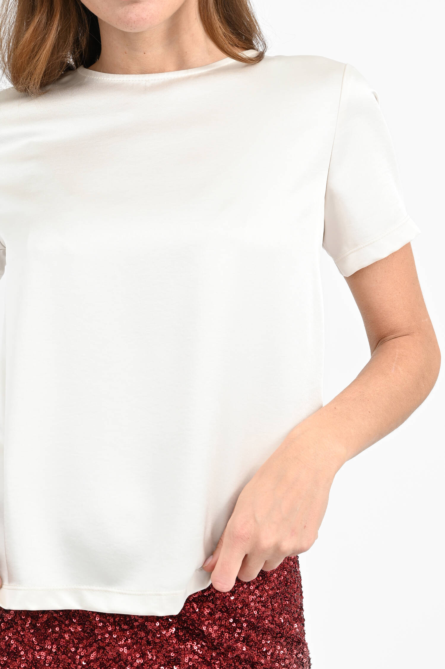 Shirt ZONA mit Satin-Optik in Ecru Shirt ZONA mit Satin-Optik in Ecru