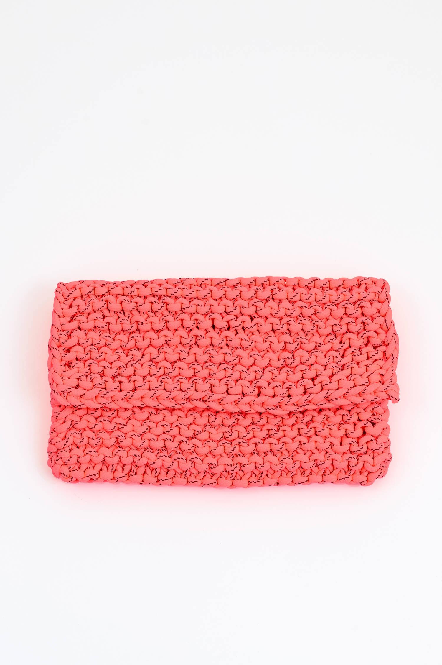 Gehäkelte Clutch in Neonpink