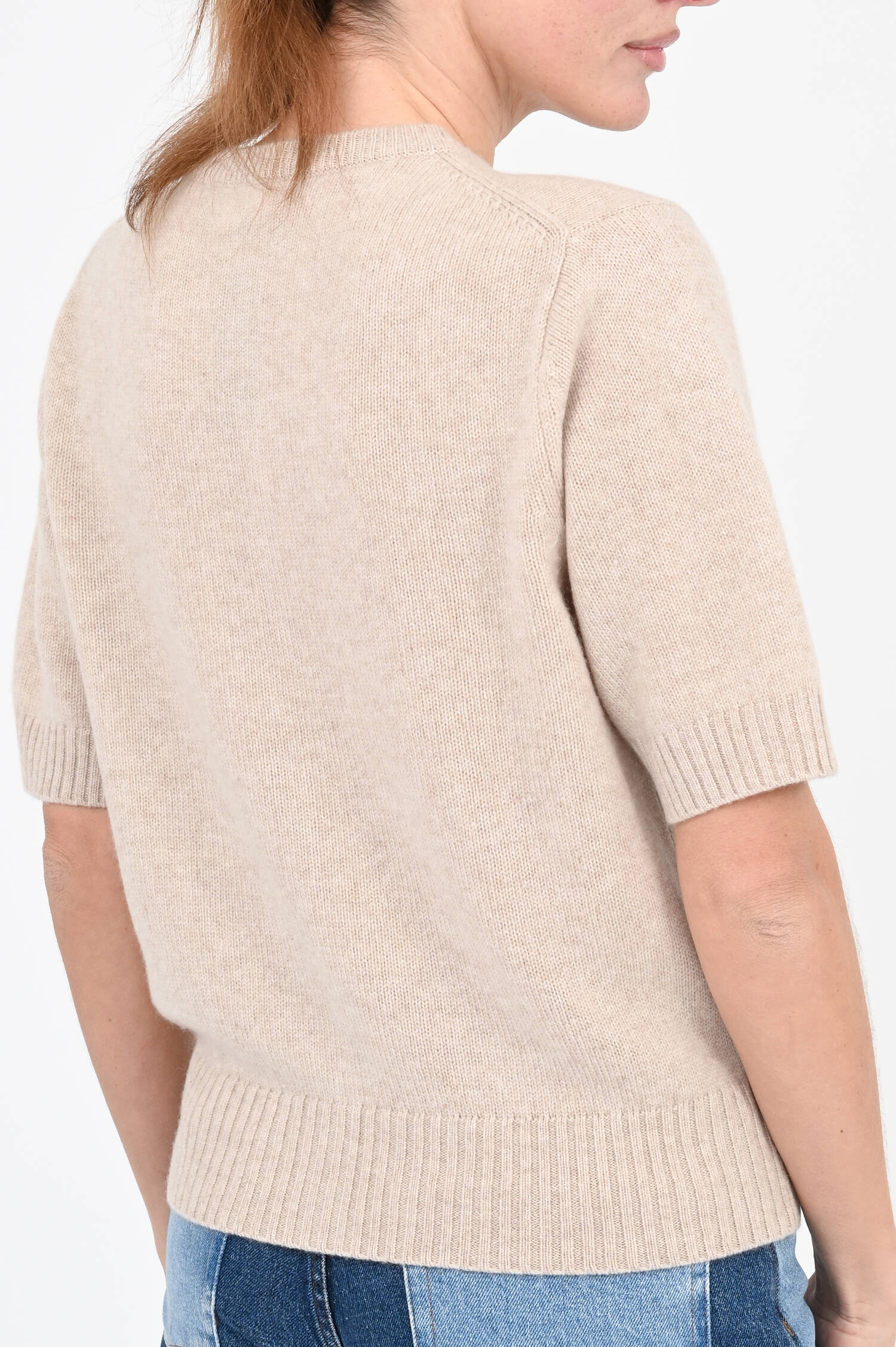 Cashmere-Strickweste in Natur