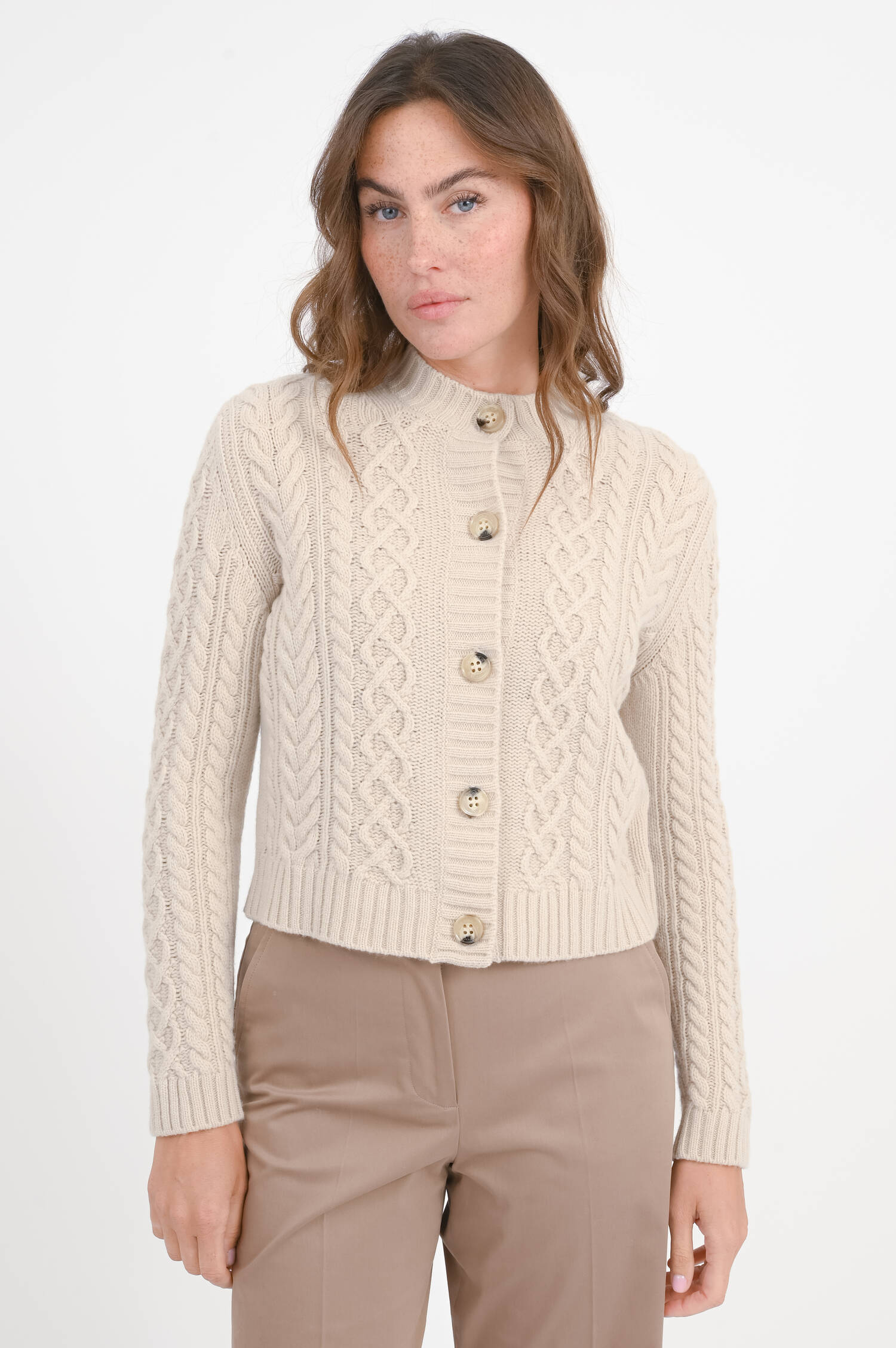 Zopfstrick-Jacke ABITO in Natur