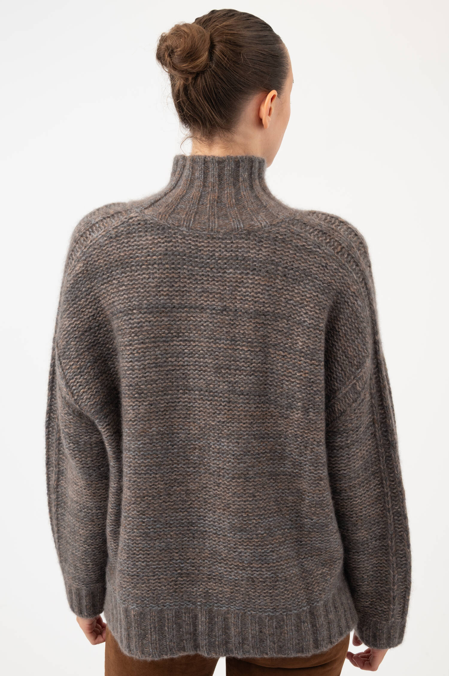 Cashmere-Seiden-Pullover CLEON in Taupe meliert Cashmere-Seiden-Pullover CLEON in Taupe meliert