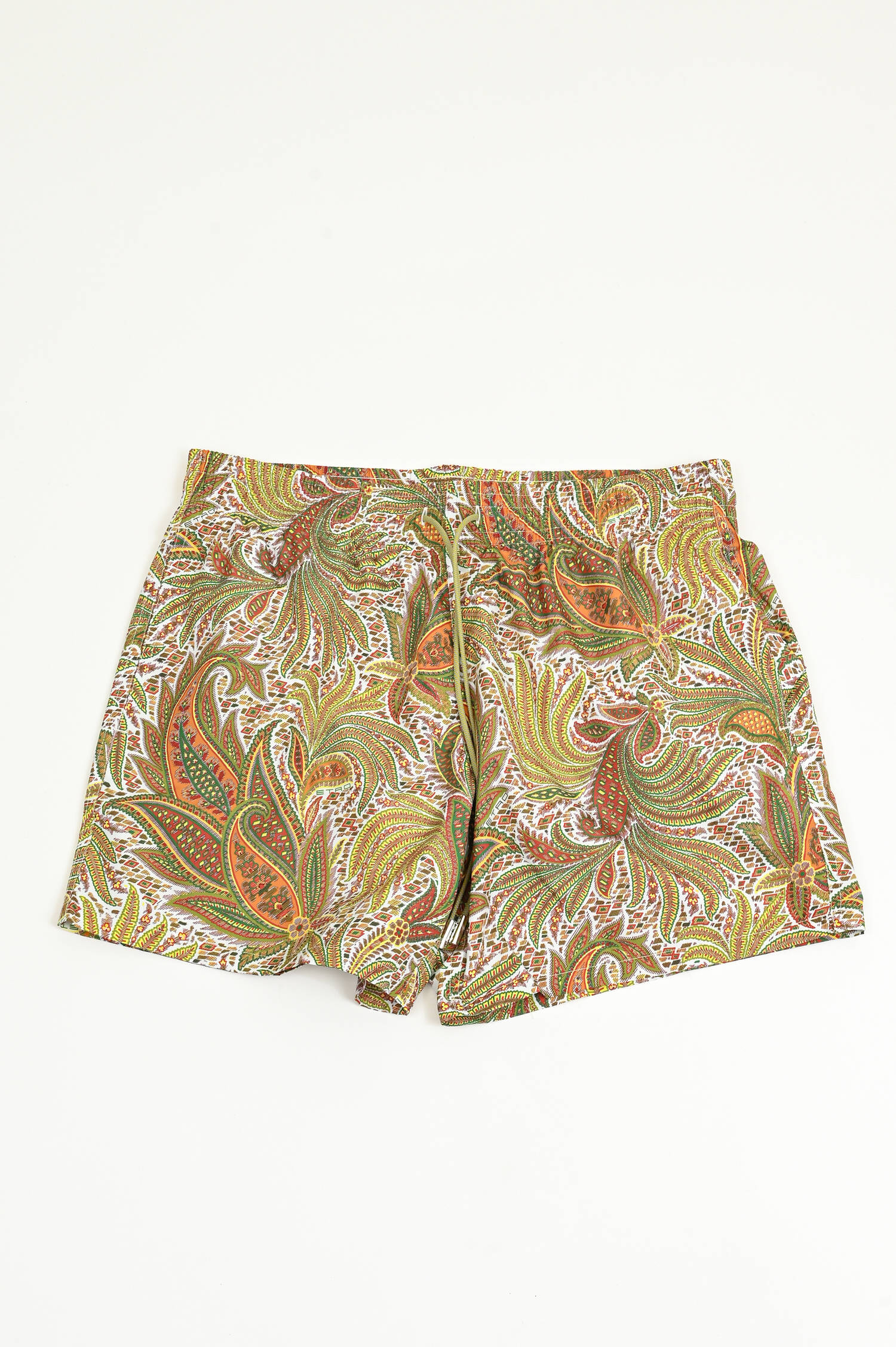  Badehose mit Paisley Print in Grün/Multicolor