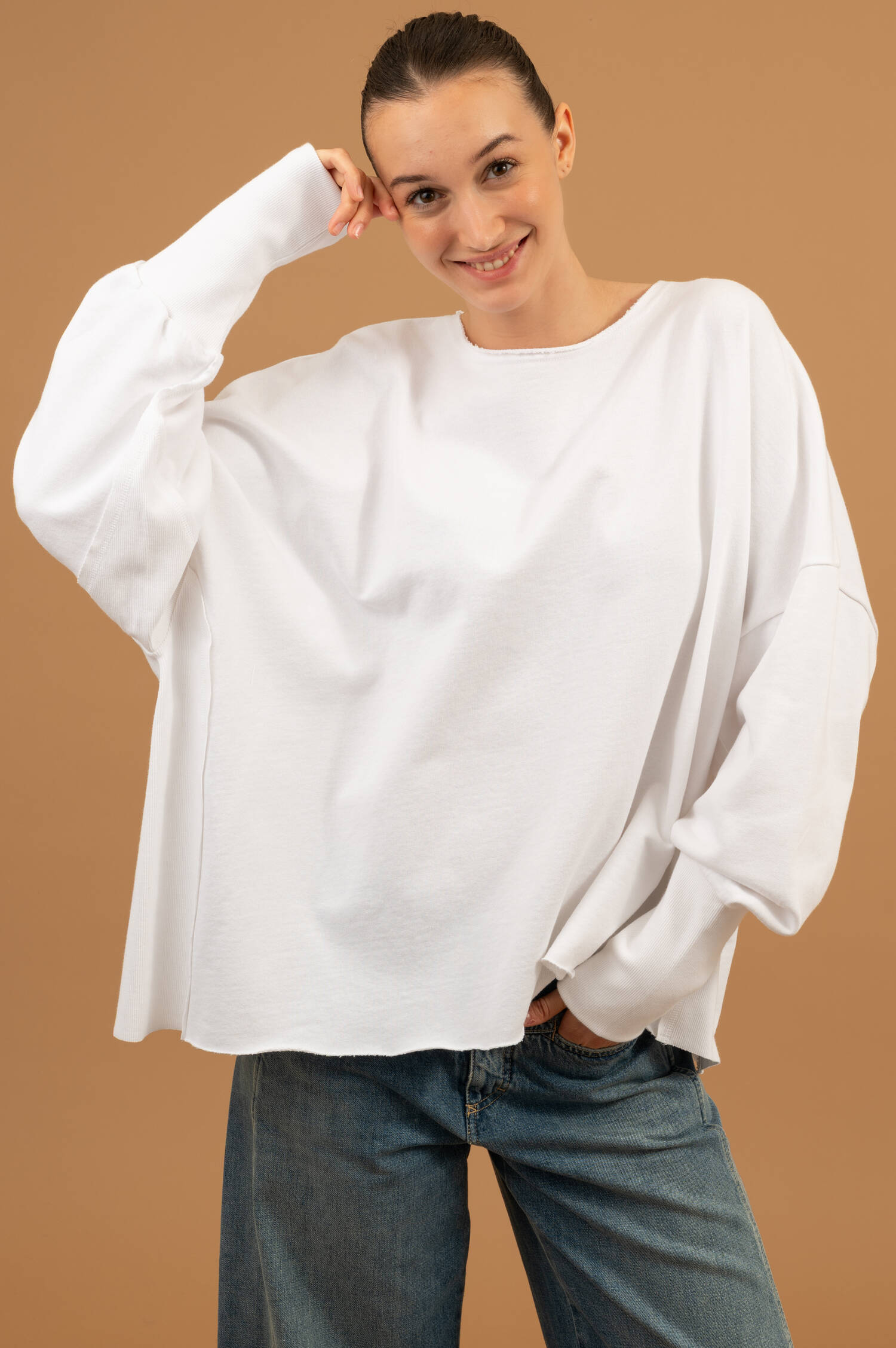 Loose Fit Sweater HILDA in Weiß