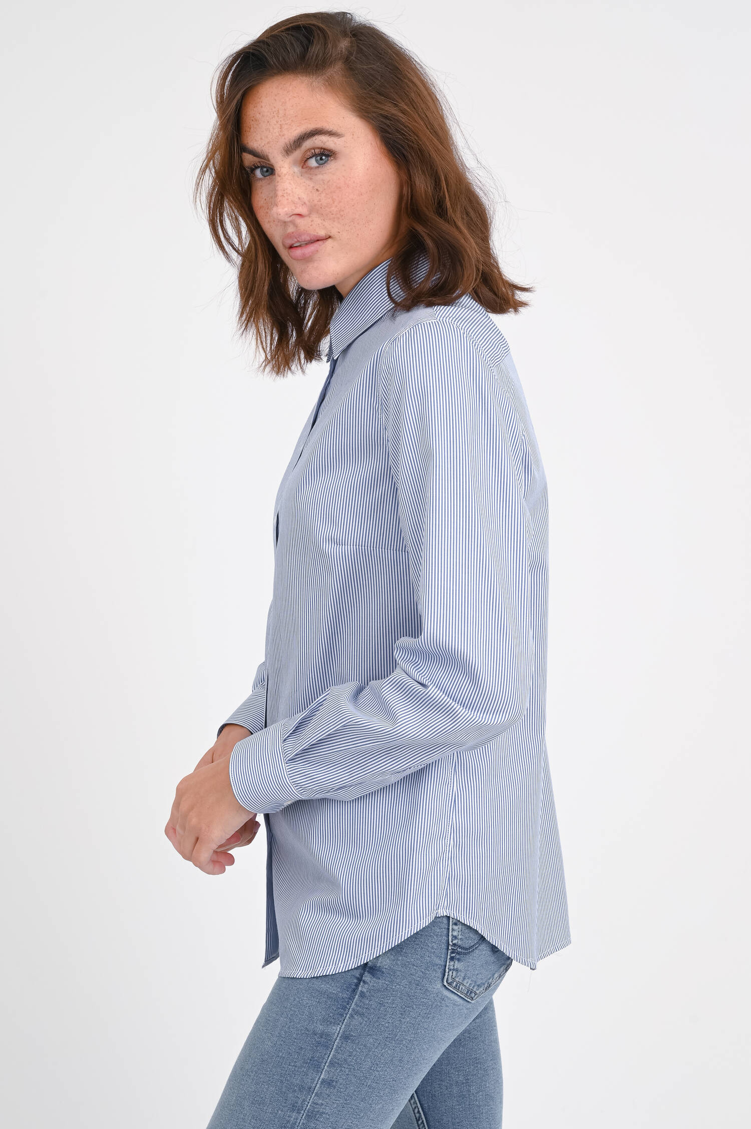 Bluse MAGETTA mit Streifen in Navy/Weiß