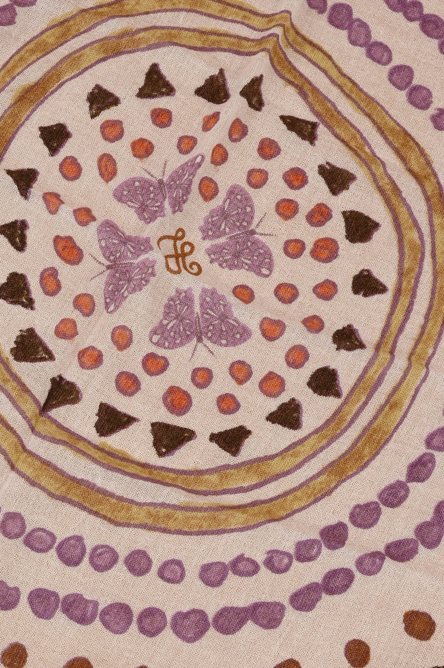 Tuch OROUND in Flieder/Ecru