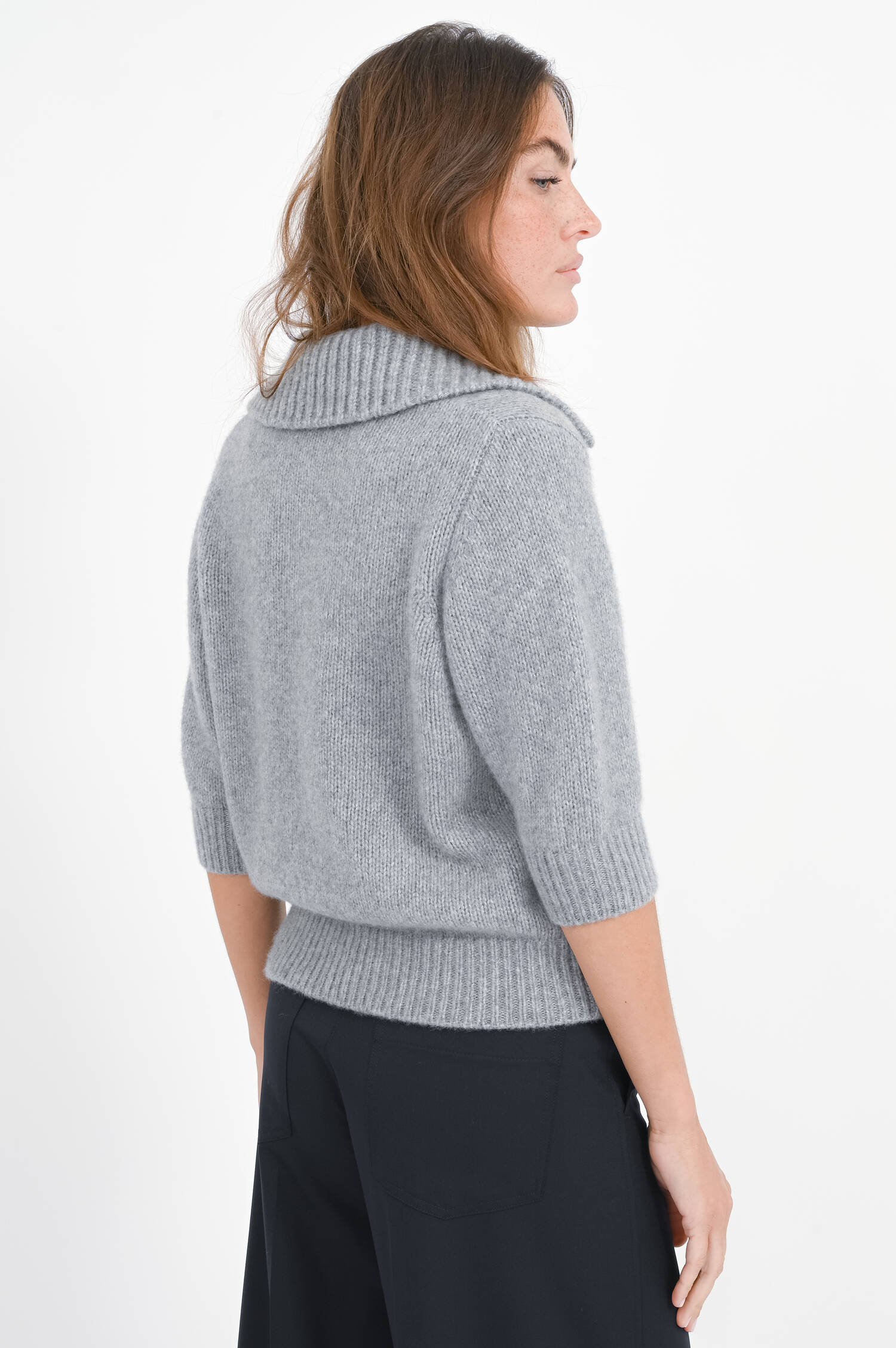 Cashmere-Seiden-Pullover LAILAI in Grau