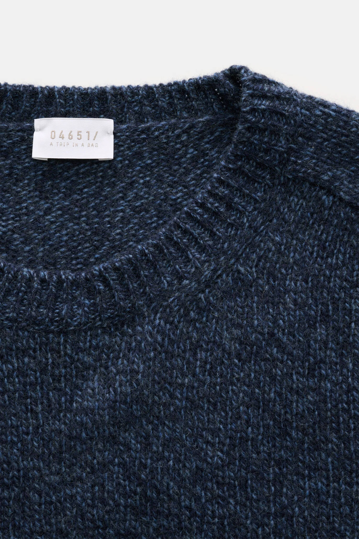 Mouliné Woll-Pullover in Navy meliert Mouliné Woll-Pullover in Navy meliert