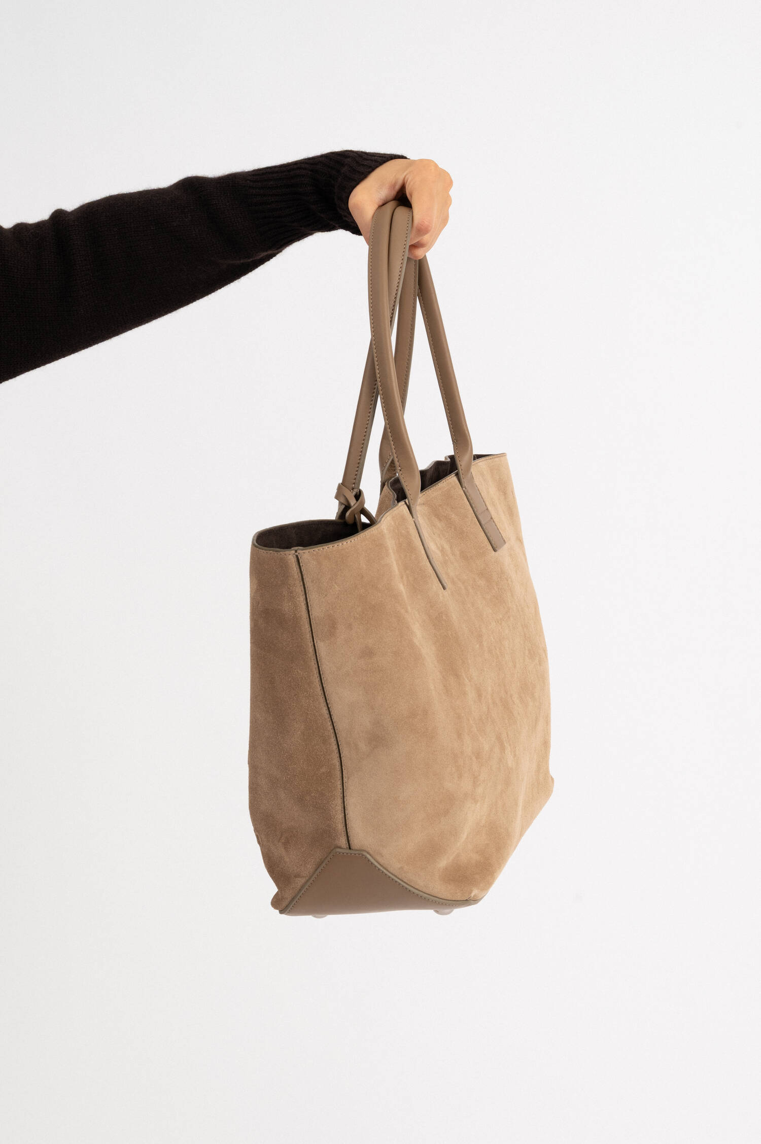Suede Shopper in Beige