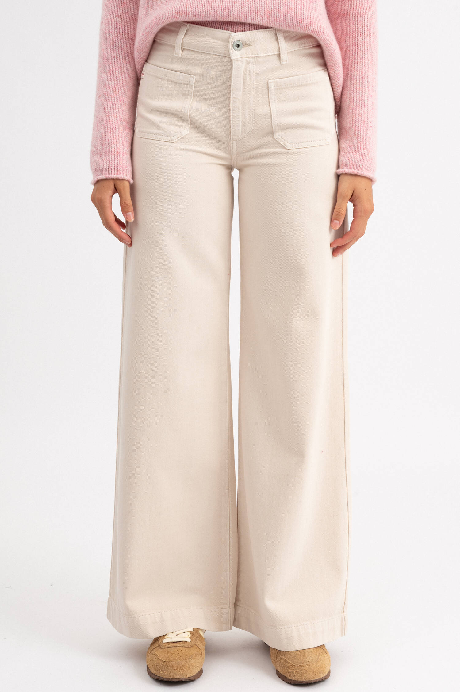 Wide-Leg Jeans MINAJY in Beige