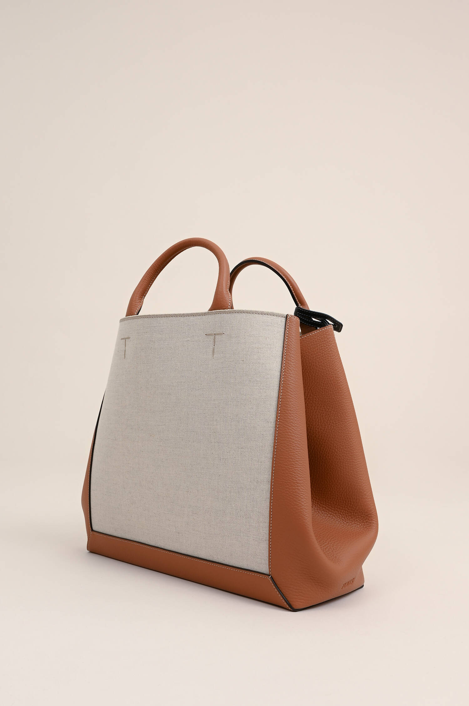 Großer Shopper DOUBLE UP in Beige/Braun