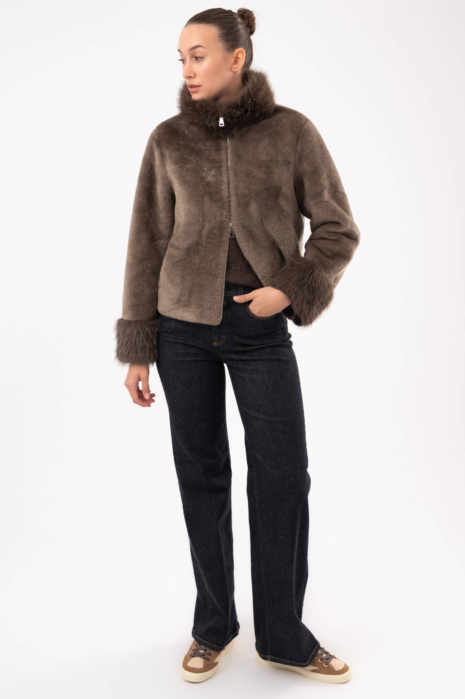 Faux-Fur-Jacke XANA TOSCANY in Braun