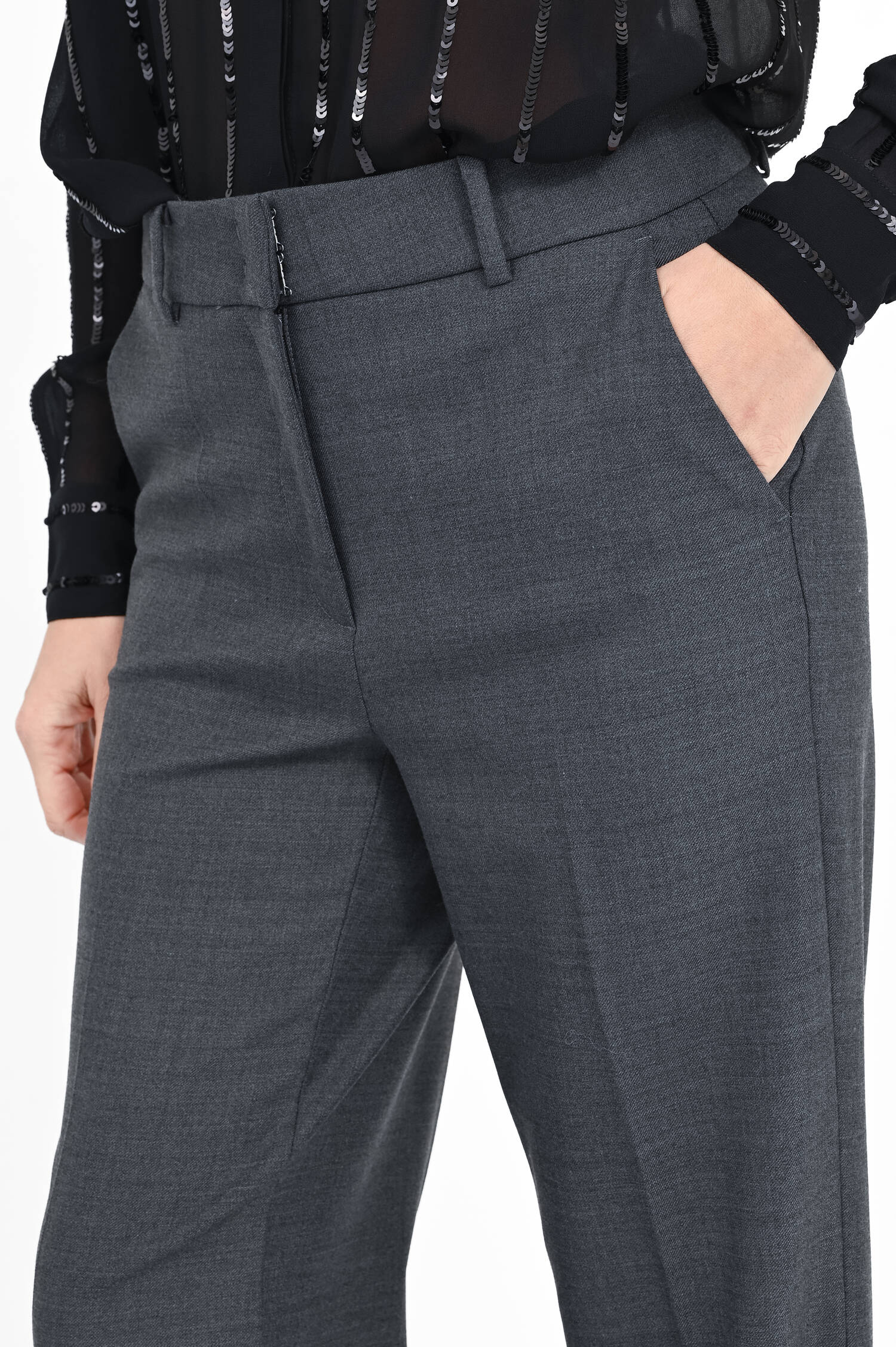 Straight-Leg-Pants AMELIE in Midnight Grey Melange Straight-Leg-Pants AMELIE in Midnight Grey Melange