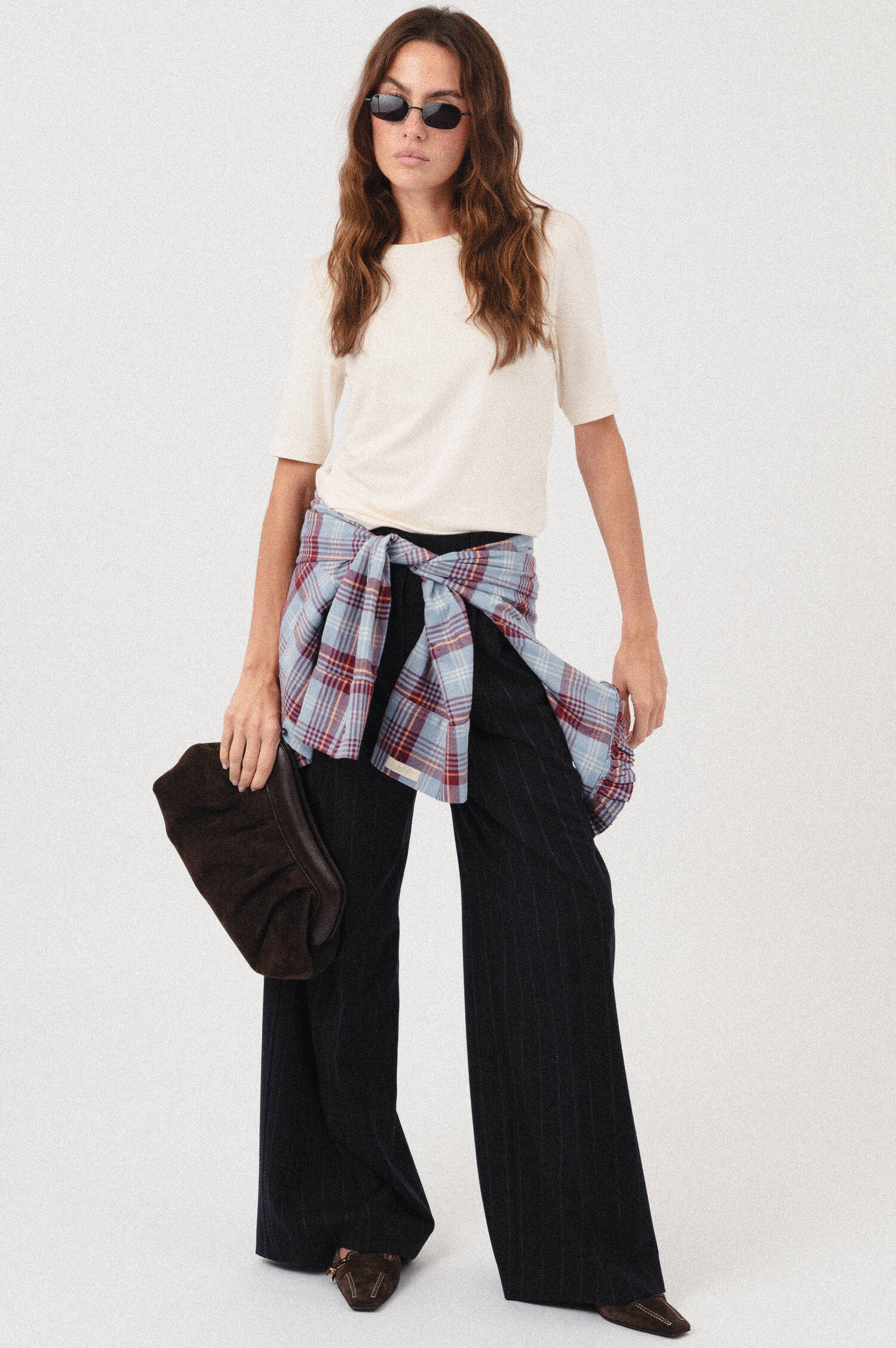 Wide-Leg Bundfaltenhose NEBBIE in Navy