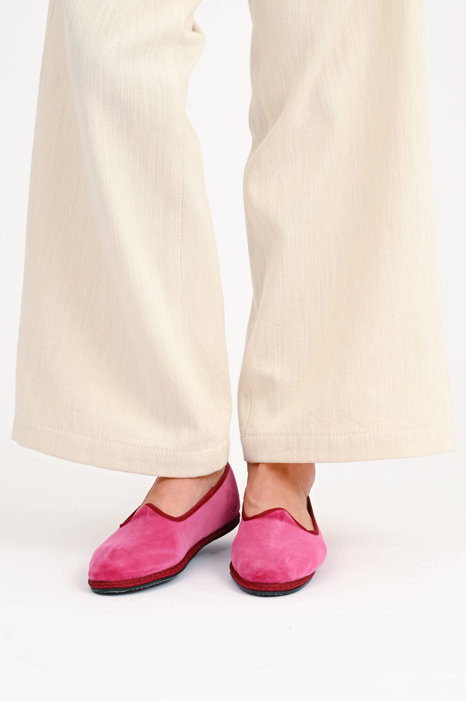 Samt-Loafer in Pink