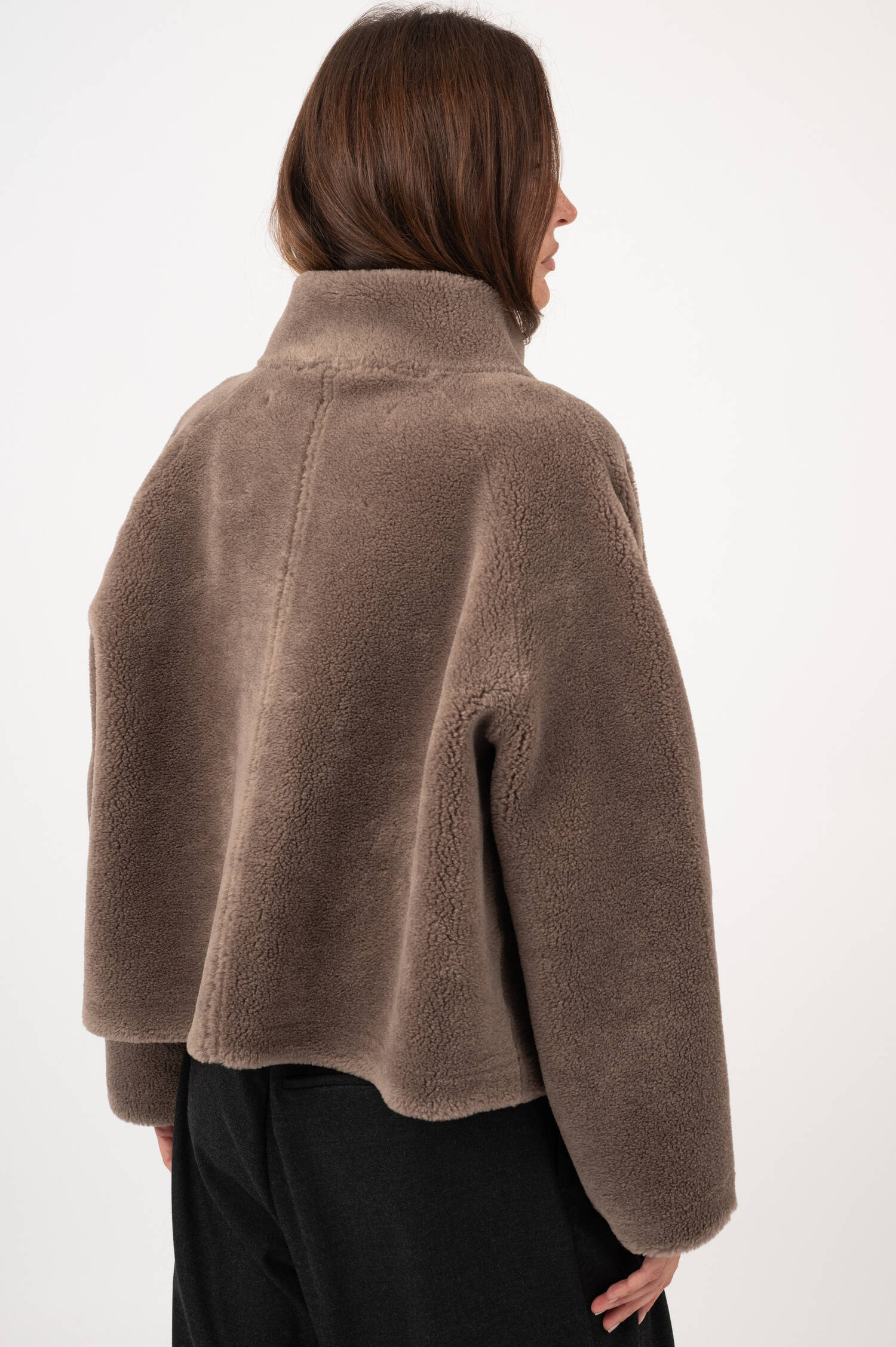 Wollmix-Teddy-Jacke in Taupe Wollmix-Teddy-Jacke in Taupe