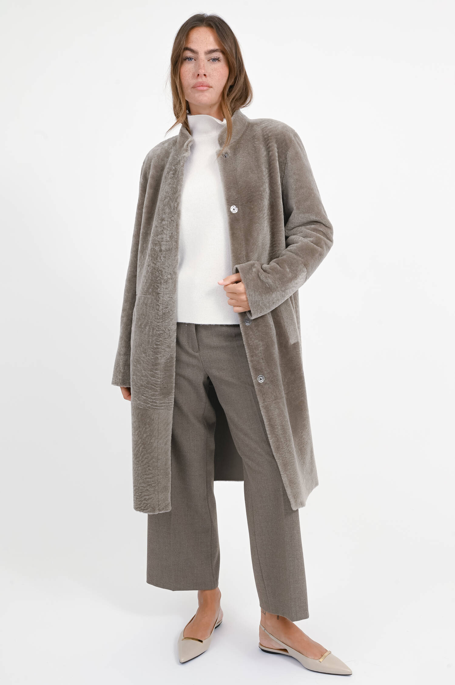 Lammfellmantel TESSA in Colombe Lammfellmantel TESSA in Colombe