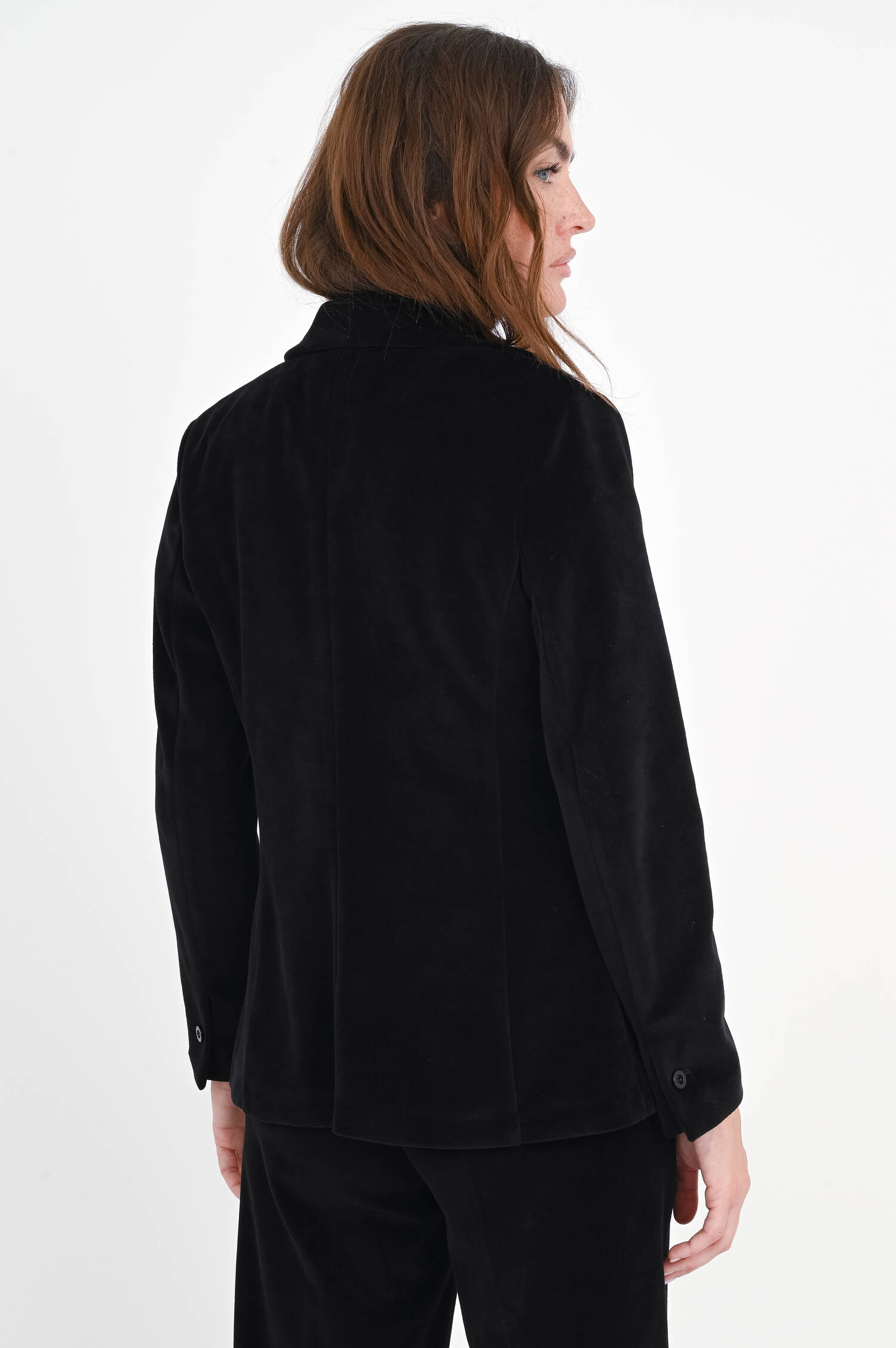 Taillierter Blazer aus Samt in Schwarz