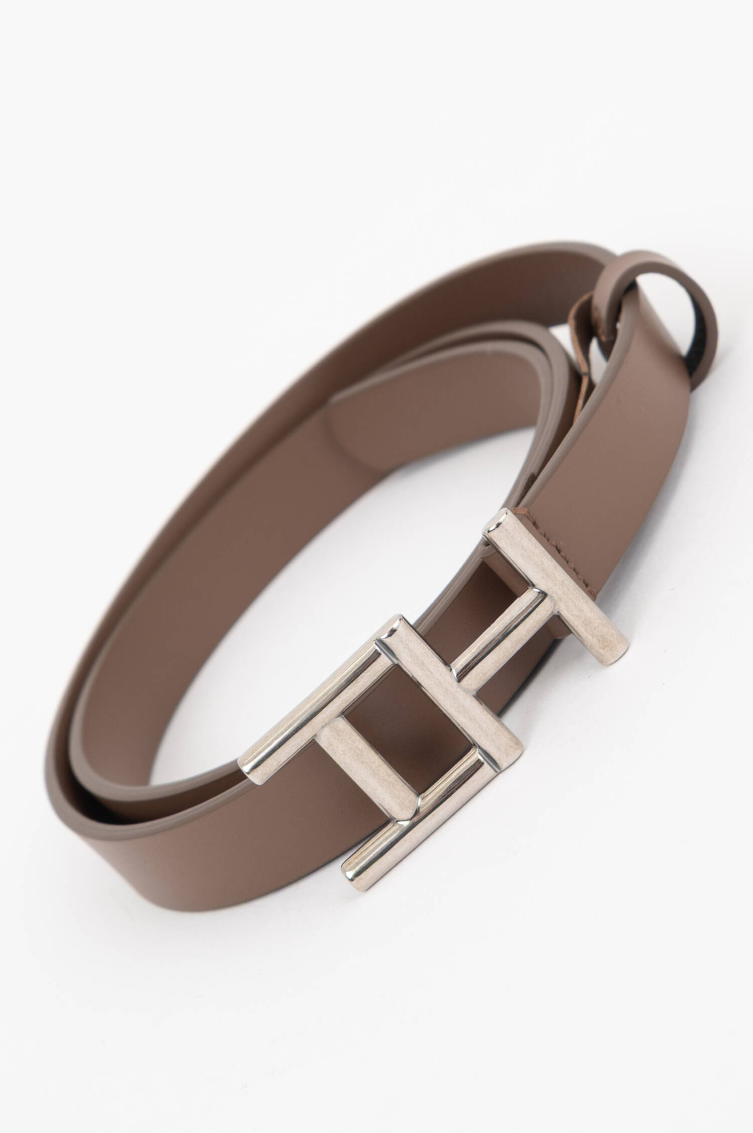 Glattleder-Gürtel mit Logo-Schließe in Braun Glattleder-Gürtel mit Logo-Schließe in Braun