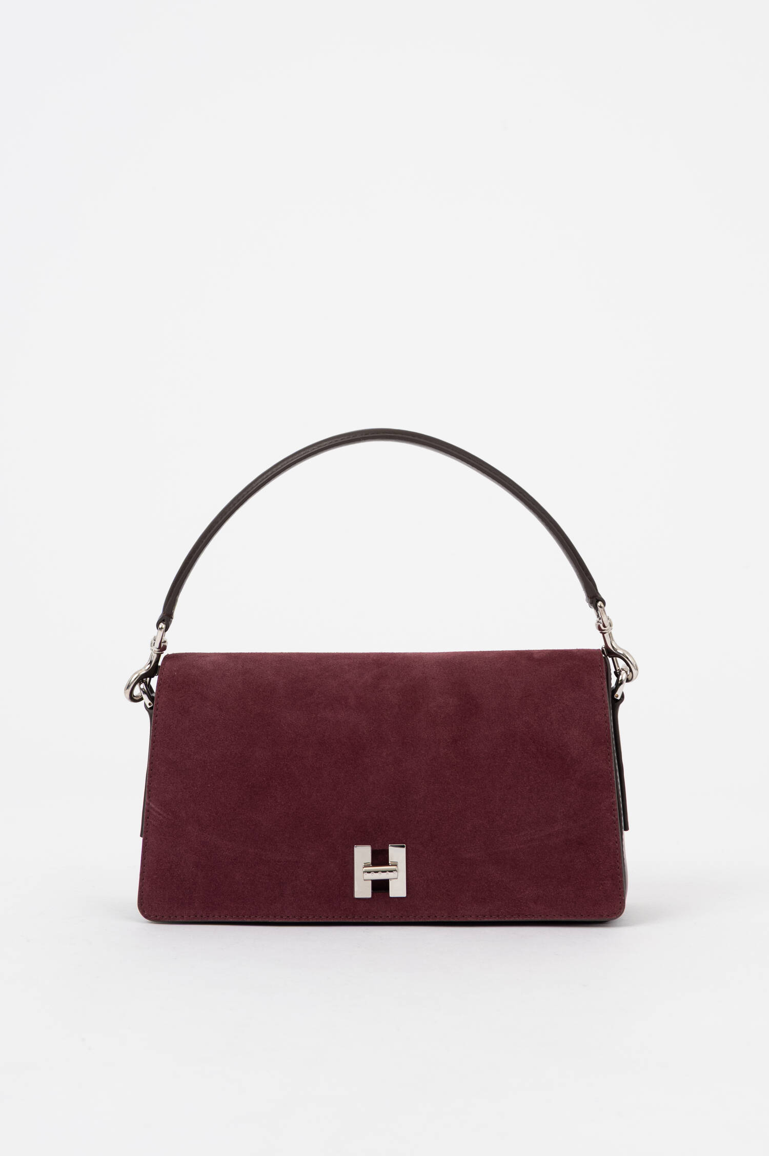 Veloursleder-Flap-Tasche H-TURN in Bordeaux Veloursleder-Flap-Tasche H-TURN in Bordeaux