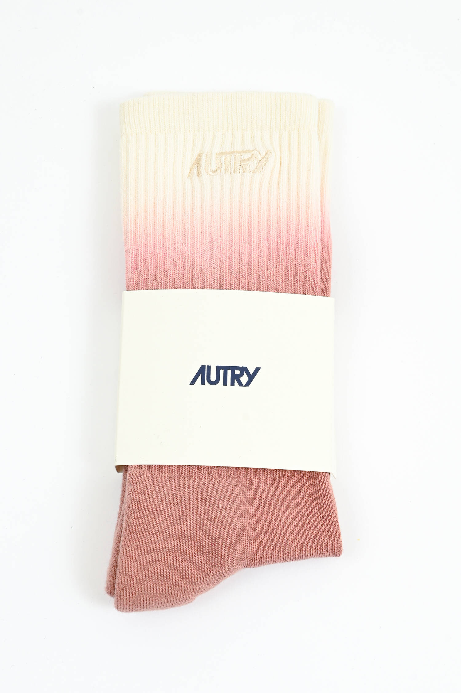 Hohe Socken mit Farbverlauf in Altrosa/Creme Hohe Socken mit Farbverlauf in Altrosa/Creme