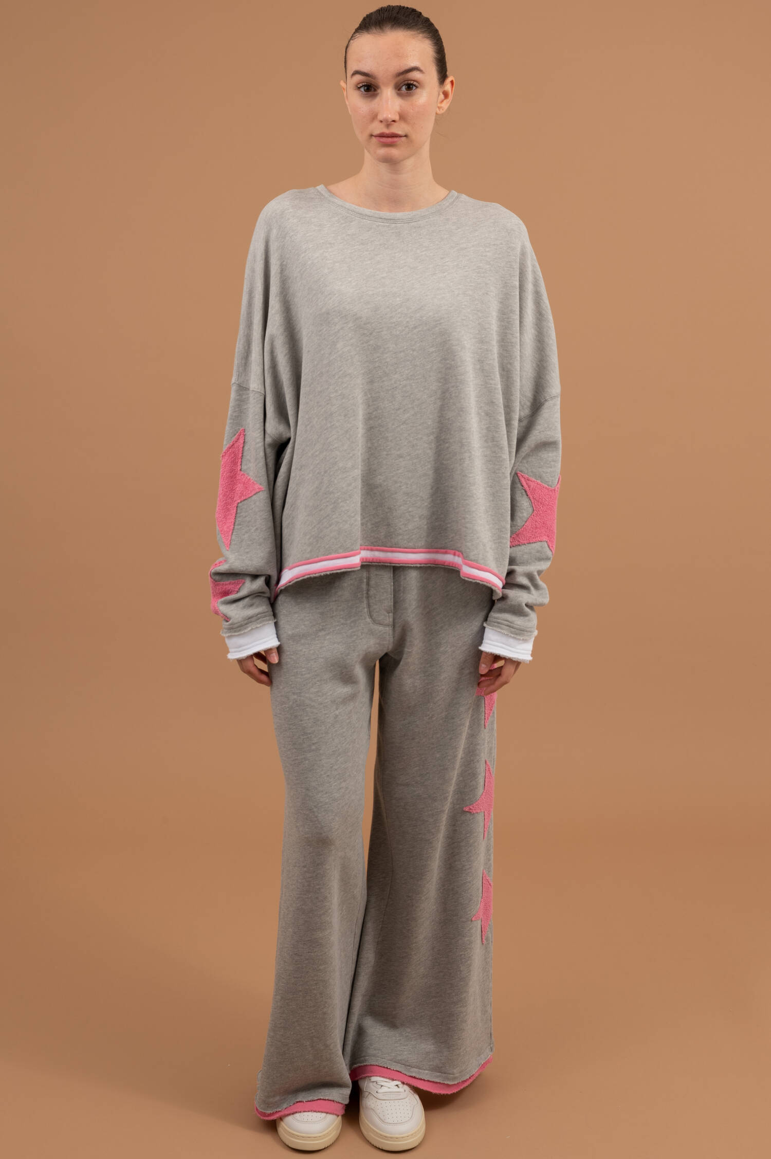 Sweater HOPEWELL in Grau/Rosa
